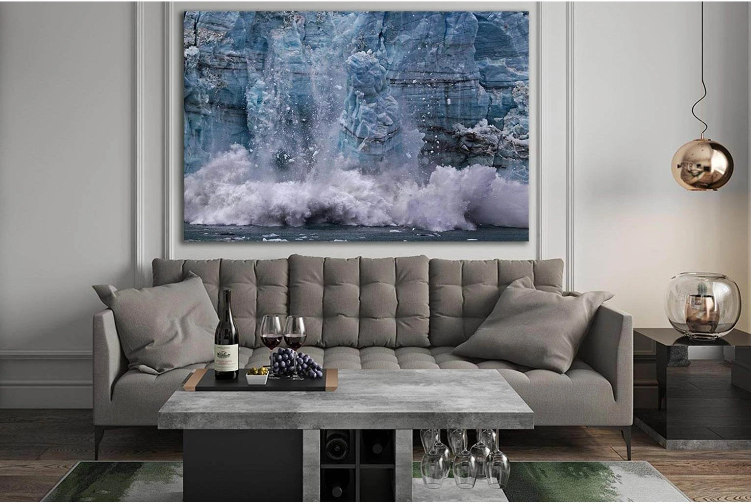 Ice Calving From Margerie Glacier №SL1314 Ready to Hang Canvas Print - Zellart Canvas Prints 0new, ALL_Products, Glacials