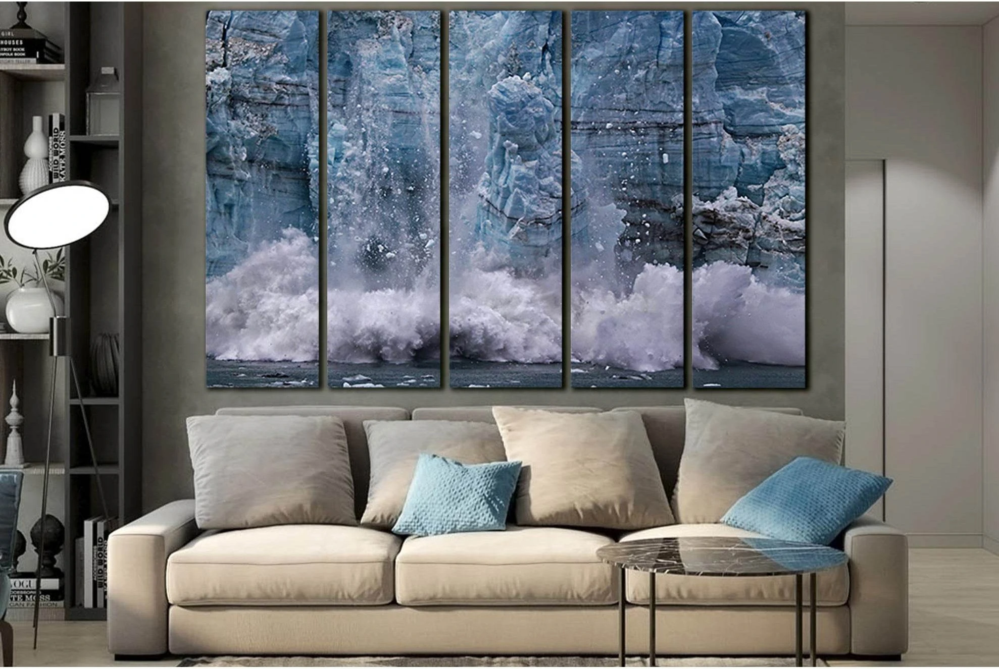 Ice Calving From Margerie Glacier №SL1314 Ready to Hang Canvas Print - Zellart Canvas Prints 0new, ALL_Products, Glacials