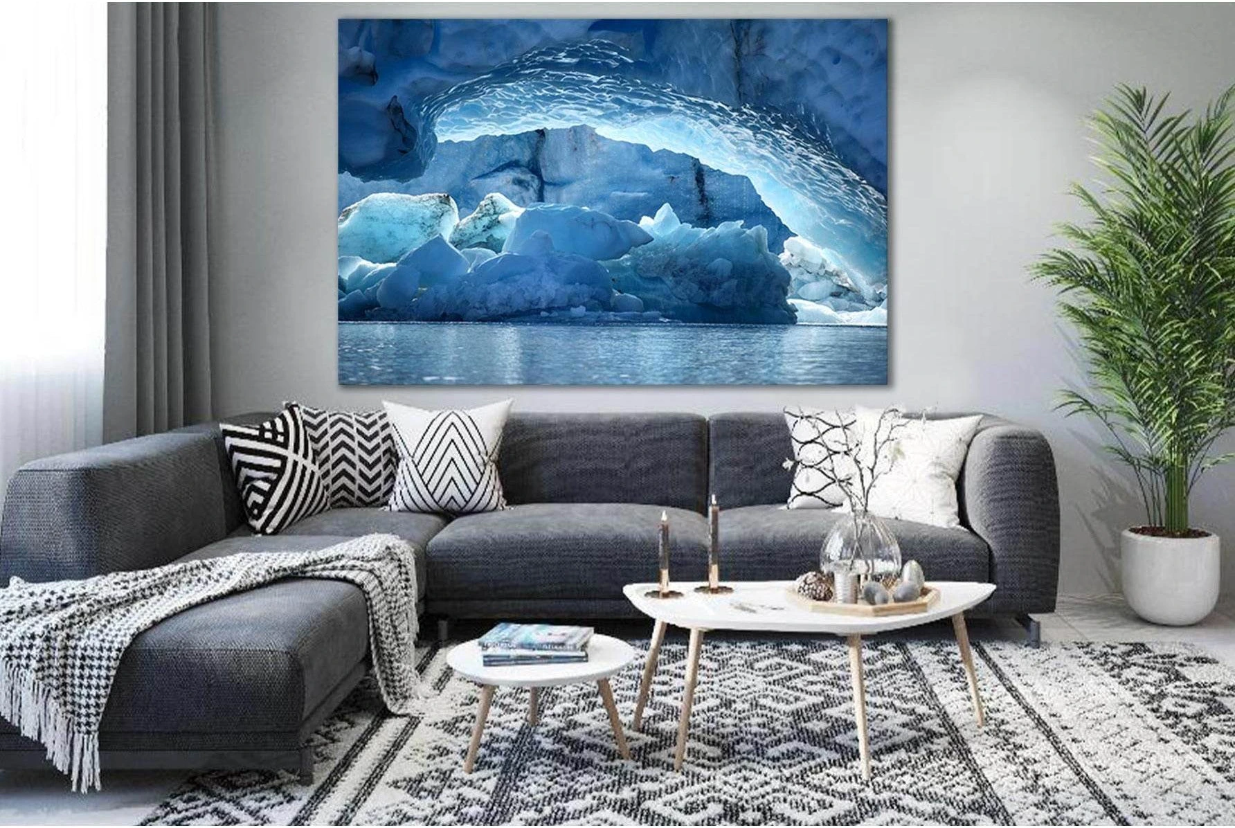 Ice Cave At Spencer Glacier №SL1352 Ready to Hang Canvas Print - Zellart Canvas Prints 0new, ALL_Products, Glacials