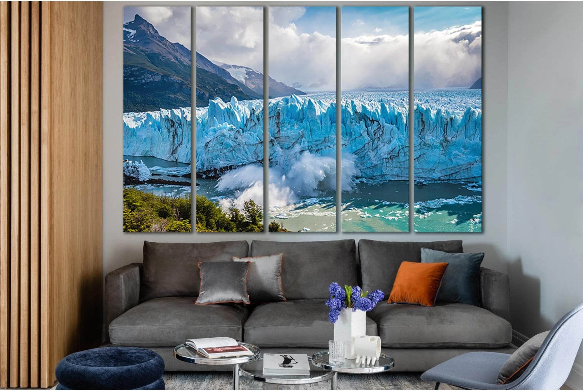 Ice Collapsing Into The Water №SL1326 Ready to Hang Canvas Print - Zellart Canvas Prints 0new, ALL_Products, Glacials