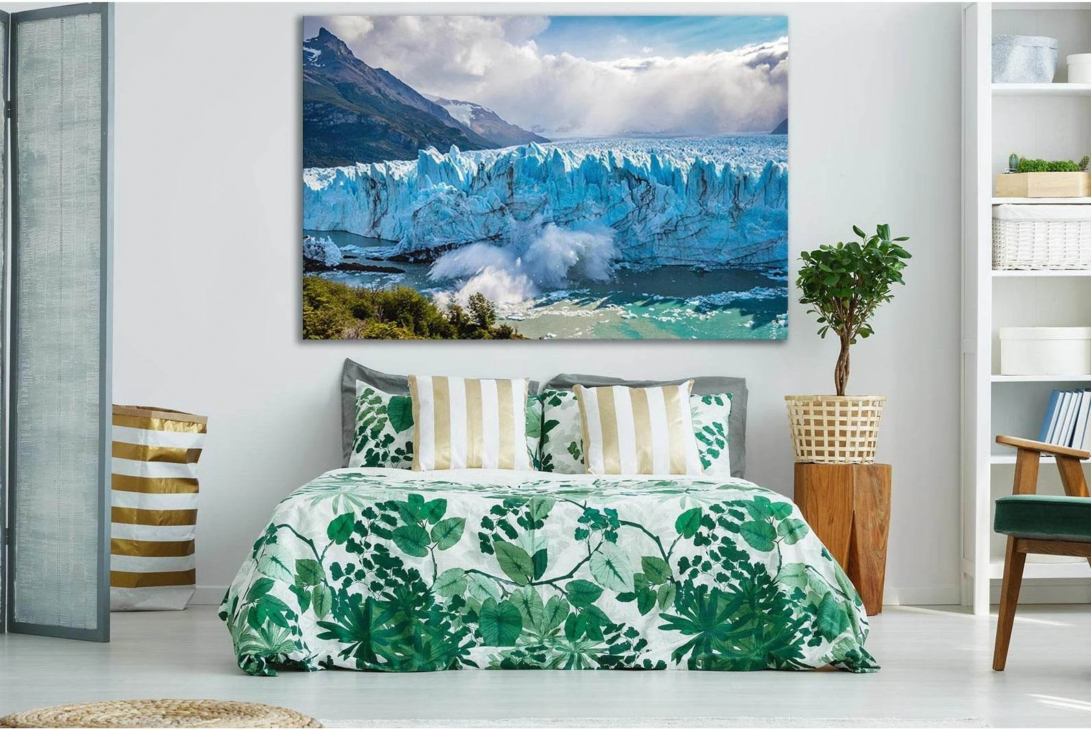 Ice Collapsing Into The Water №SL1326 Ready to Hang Canvas Print - Zellart Canvas Prints 0new, ALL_Products, Glacials