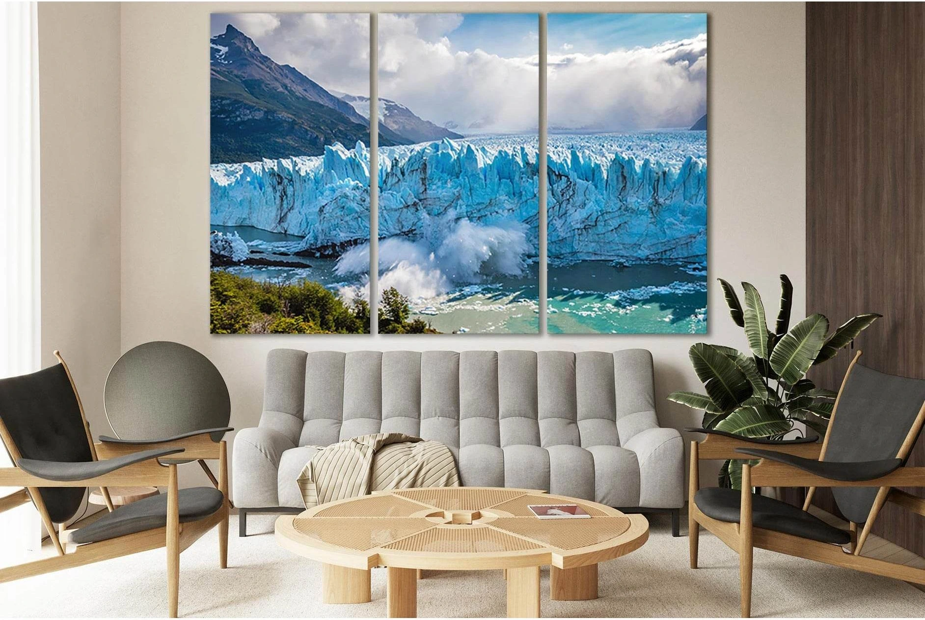 Ice Collapsing Into The Water №SL1326 Ready to Hang Canvas Print - Zellart Canvas Prints 0new, ALL_Products, Glacials