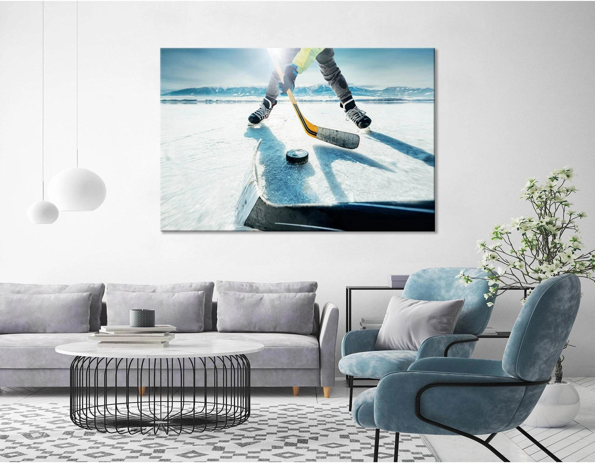 Ice Hockey Game Moment №04441 Ready to Hang Canvas Print - Zellart Canvas Prints ALL_Products
