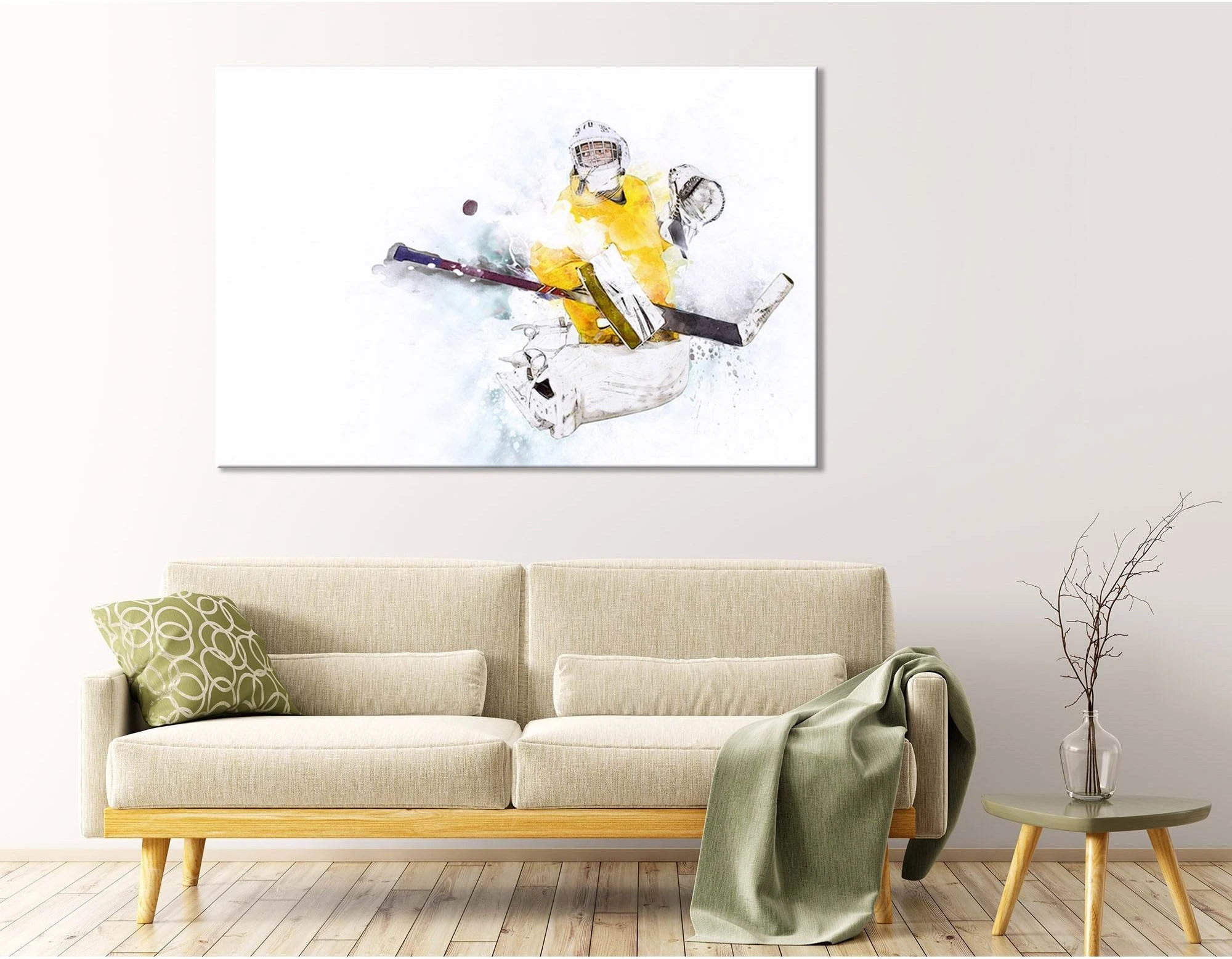 Ice Hockey Goalkeeper In Action №04425 Ready to Hang Canvas Print - Zellart Canvas Prints ALL_Products