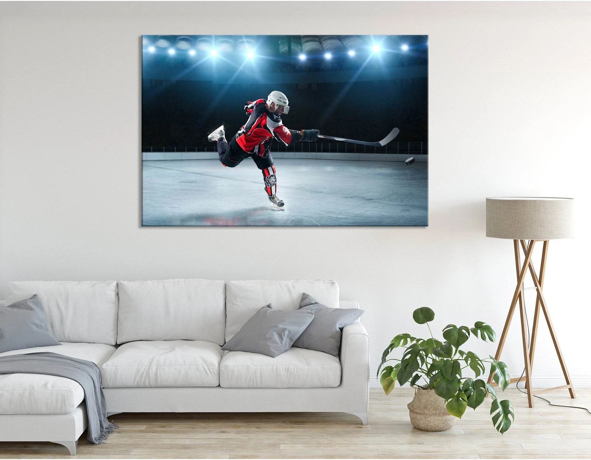 Ice Hockey Player On The Grand Ice Arena №04434 Ready to Hang Canvas Print - Zellart Canvas Prints ALL_Products