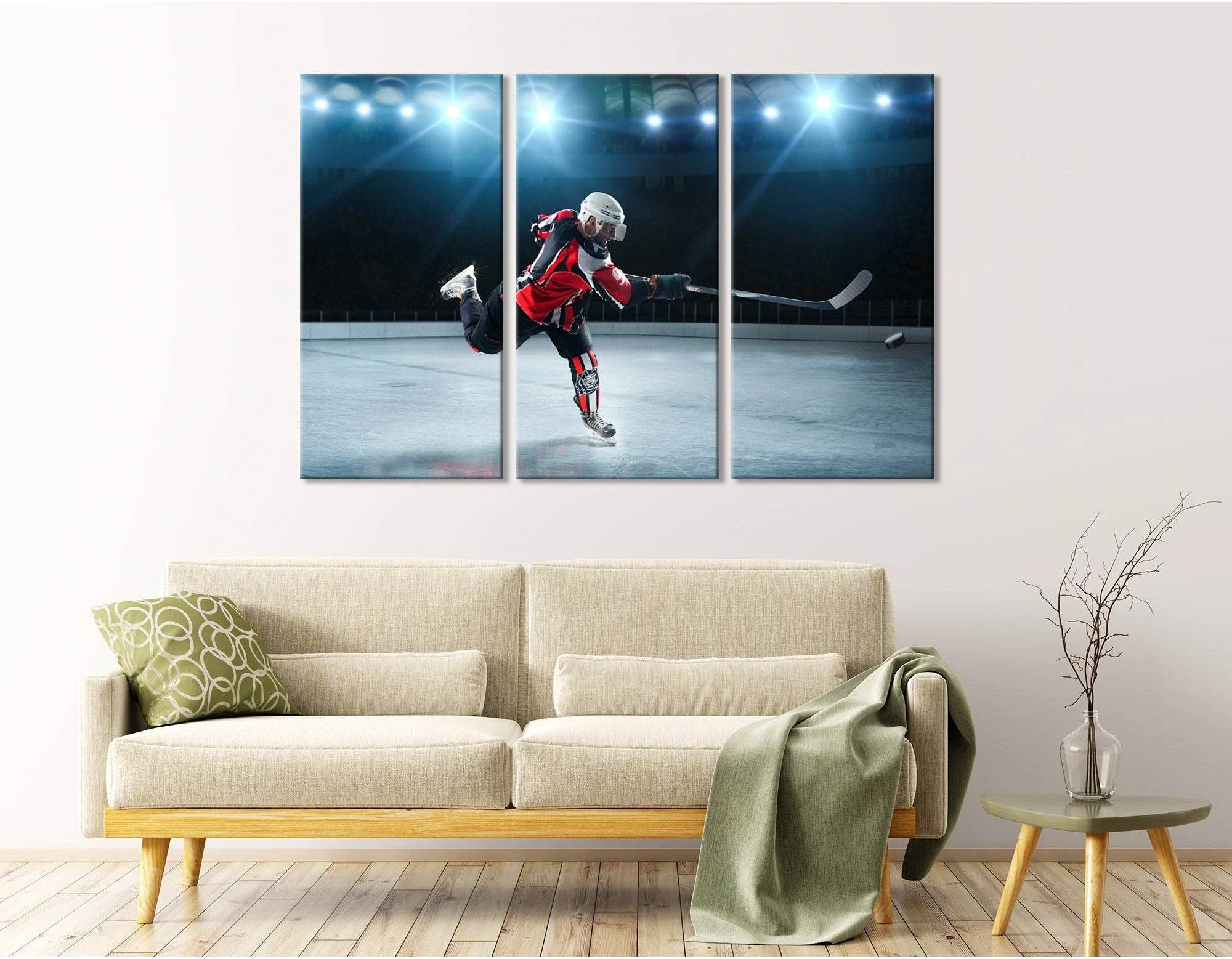 Ice Hockey Player On The Grand Ice Arena №04434 Ready to Hang Canvas Print - Zellart Canvas Prints ALL_Products
