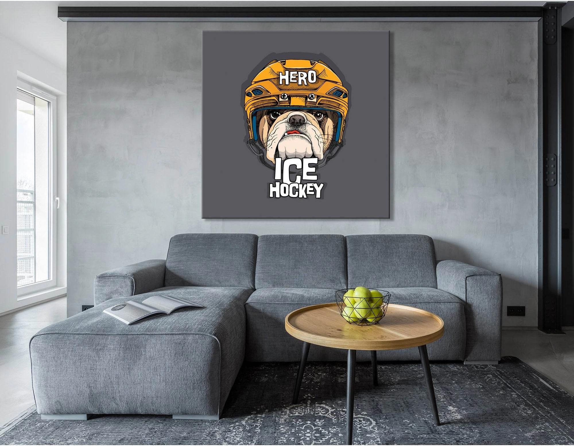 Ice Hockey Pug №04438 Ready To Hang Canvas Print - Zellart Canvas Prints ALL_Products