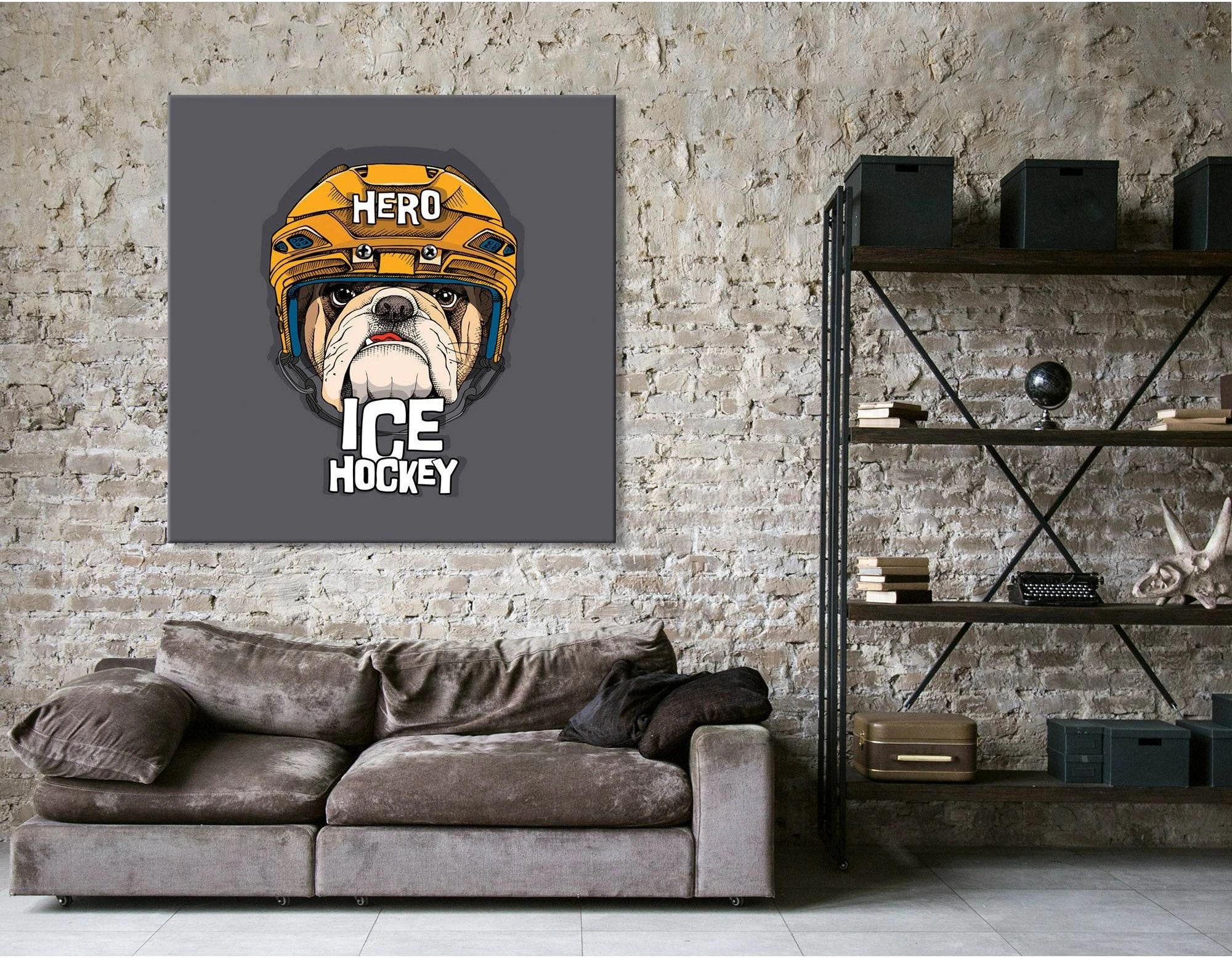 Ice Hockey Pug №04438 Ready To Hang Canvas Print - Zellart Canvas Prints ALL_Products