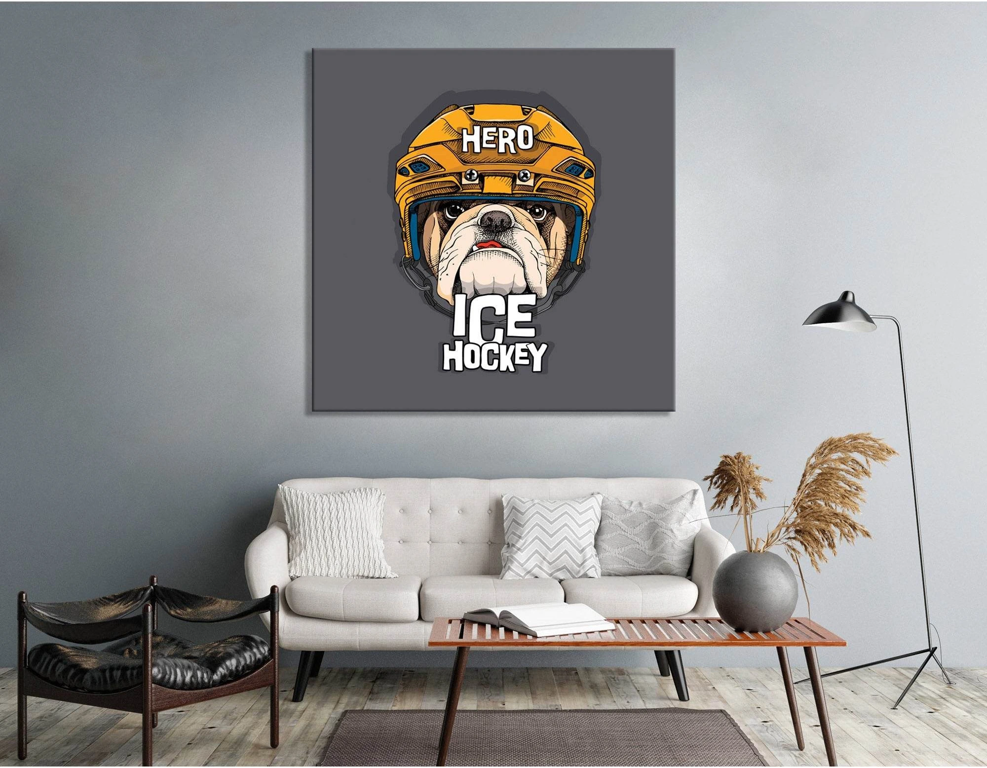 Ice Hockey Pug №04438 Ready To Hang Canvas Print - Zellart Canvas Prints ALL_Products