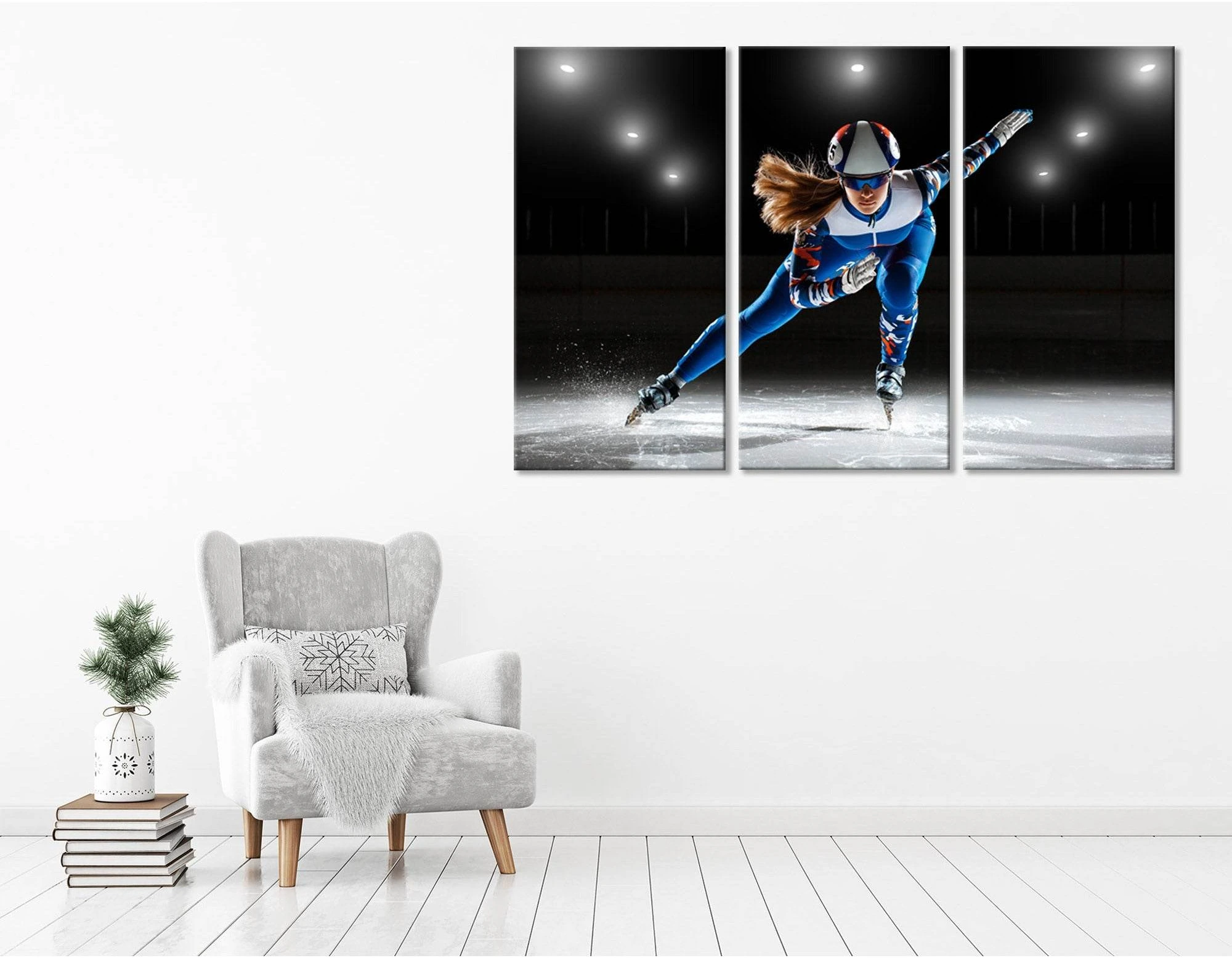Ice Skating Girl, Winter Sport №04443 Ready to Hang Canvas Print - Zellart Canvas Prints ALL_Products