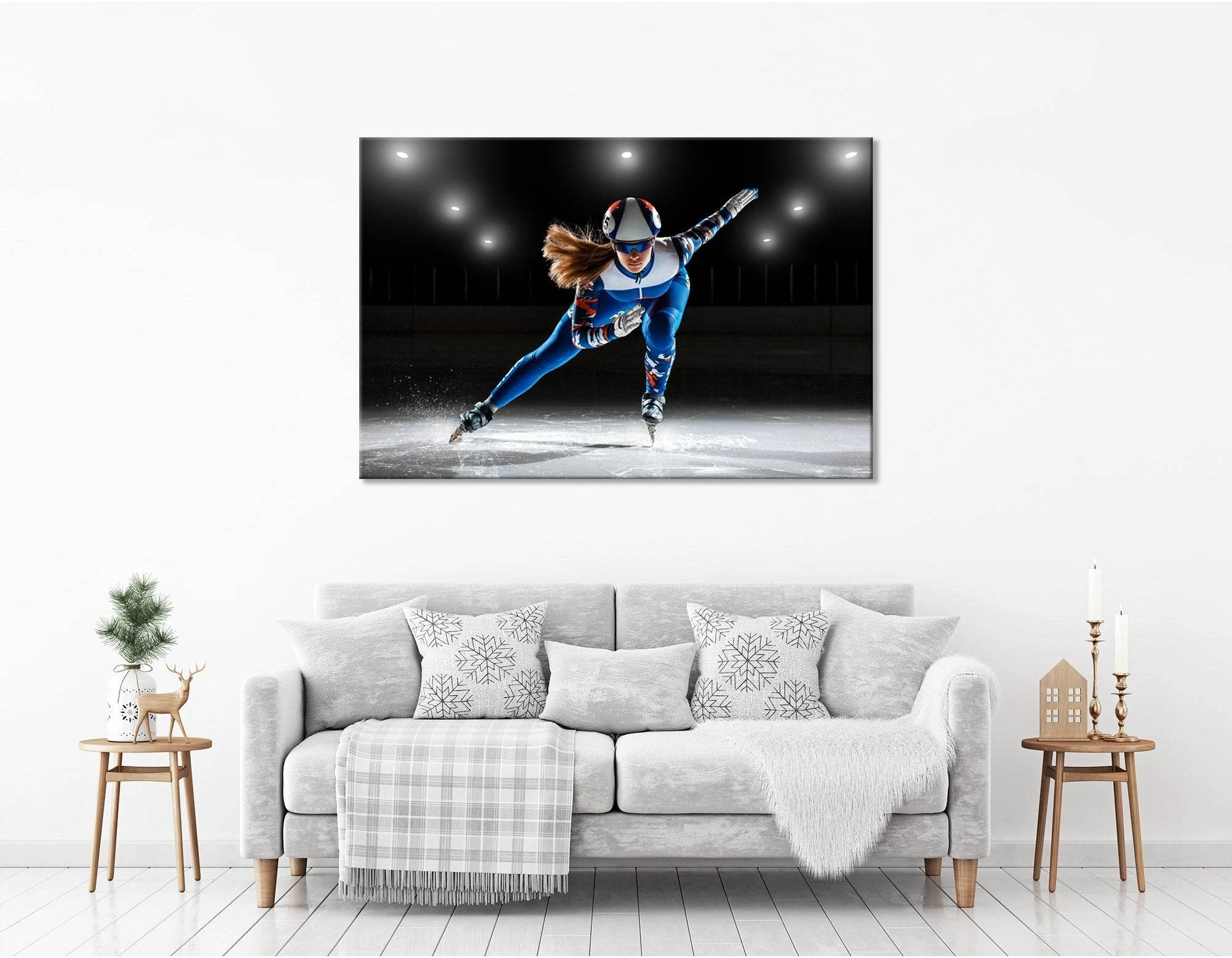 Ice Skating Girl, Winter Sport №04443 Ready to Hang Canvas Print - Zellart Canvas Prints ALL_Products