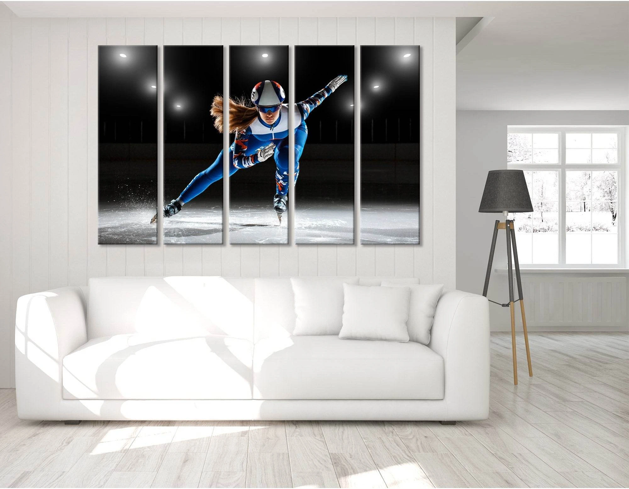 Ice Skating Girl, Winter Sport №04443 Ready to Hang Canvas Print - Zellart Canvas Prints ALL_Products
