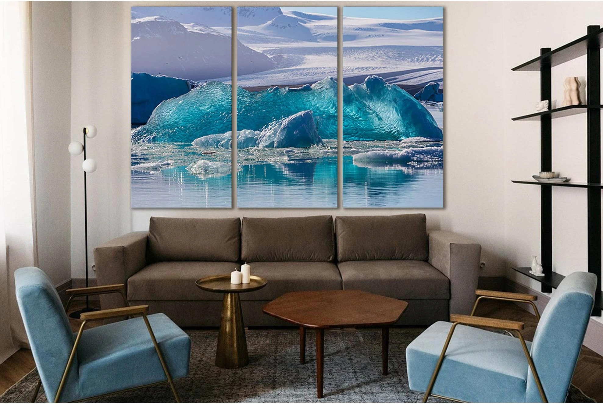 Icebergs In The Glacial Lagoon №SL1322 Ready to Hang Canvas Print - Zellart Canvas Prints 0new, ALL_Products, Glacials