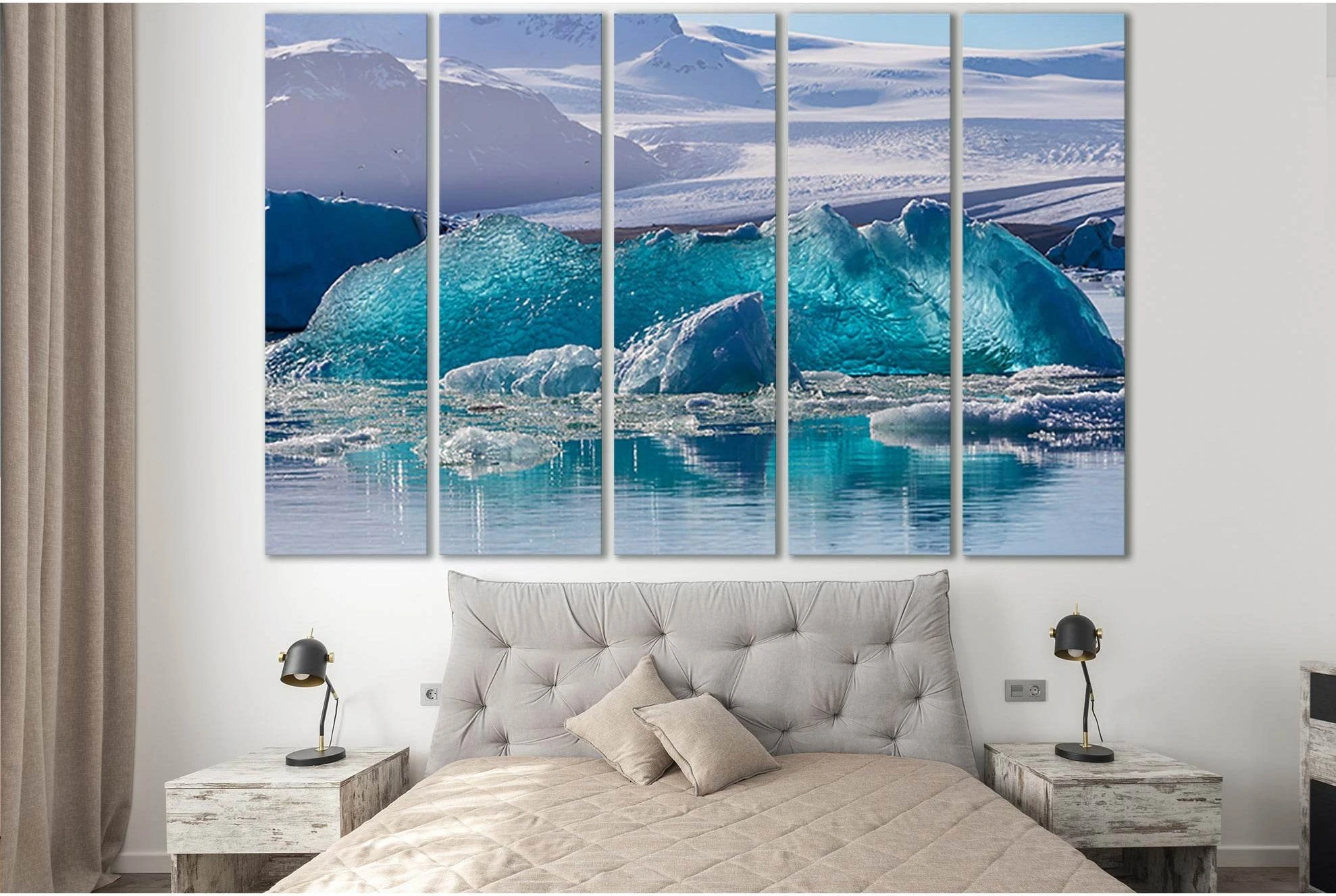 Icebergs In The Glacial Lagoon №SL1322 Ready to Hang Canvas Print - Zellart Canvas Prints 0new, ALL_Products, Glacials