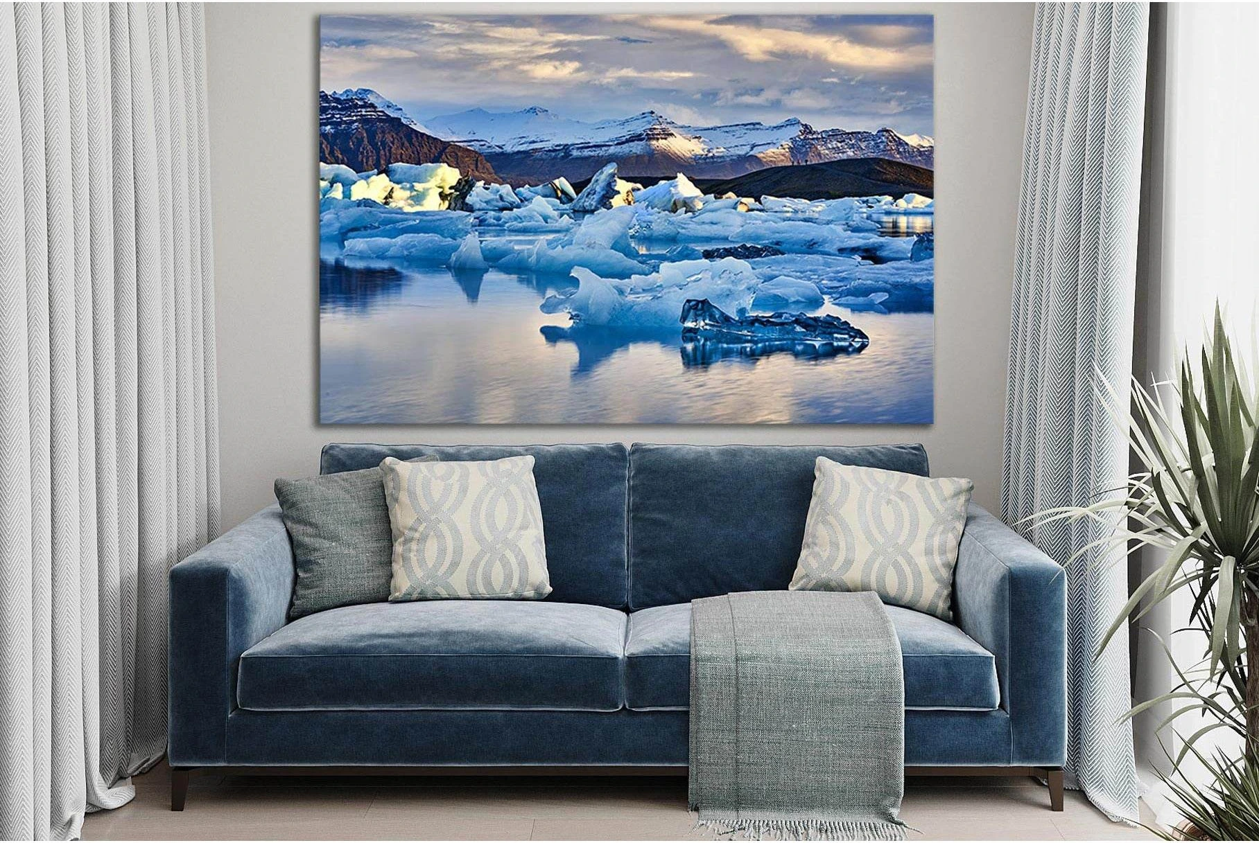Iceland Jokulsarlon Lagoon №SL1320 Ready to Hang Canvas Print - Zellart Canvas Prints 0new, ALL_Products, Glacials
