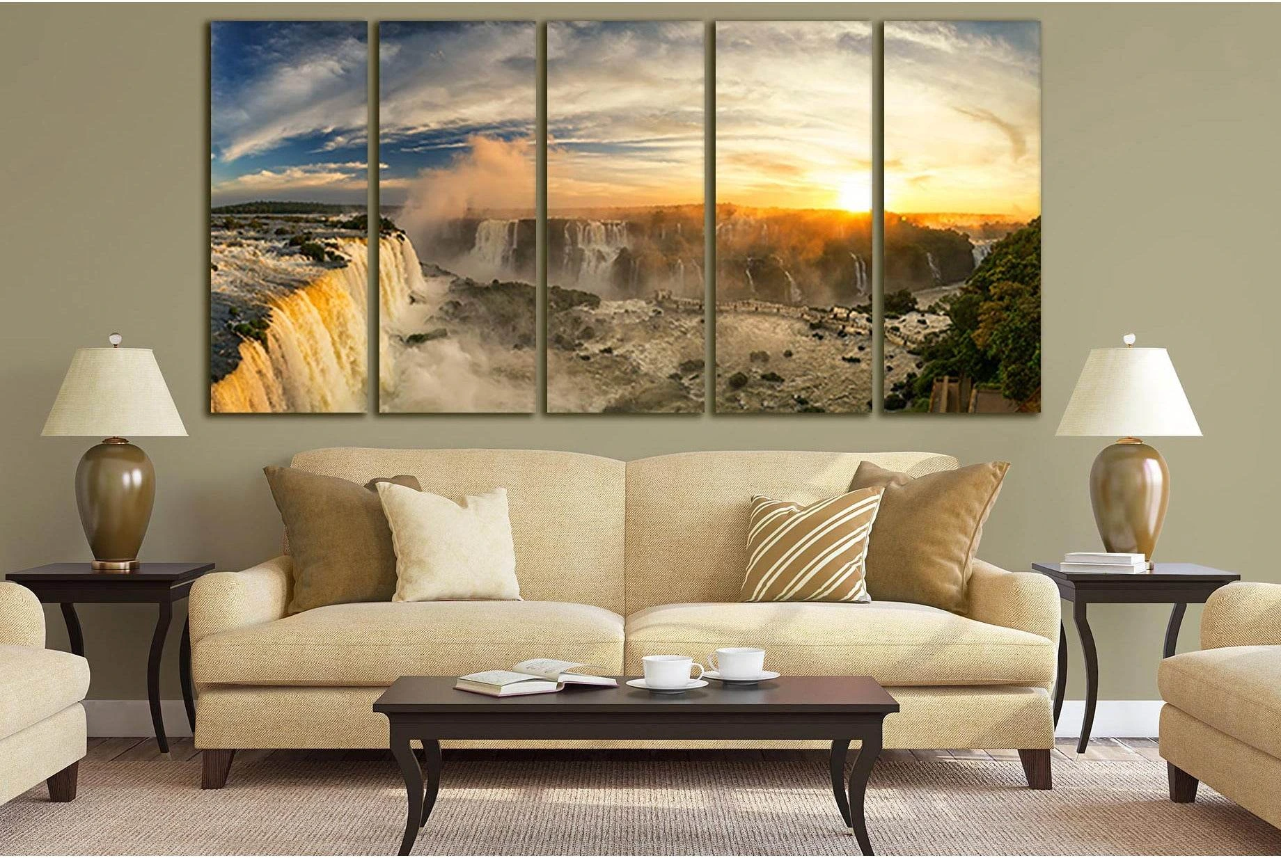 Iguazu Falls Brazil №SL475 Ready to Hang Canvas Print - Zellart Canvas Prints 0new, ALL_Products, Waterfall, Waterfall Wall Art