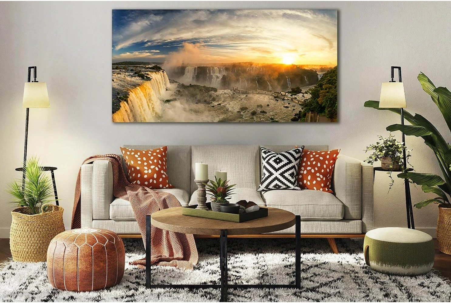 Iguazu Falls Brazil №SL475 Ready to Hang Canvas Print - Zellart Canvas Prints 0new, ALL_Products, Waterfall, Waterfall Wall Art