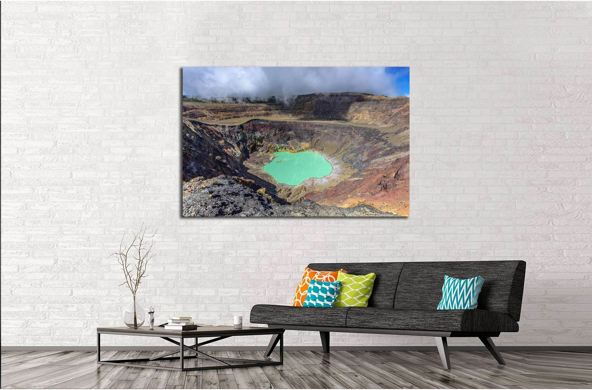 Ilamatepec lagoon on the active Santa Ana Volcano in El Salvador №3070 Ready to Hang Canvas Print - Zellart Canvas Prints ALL_Products, s-3070