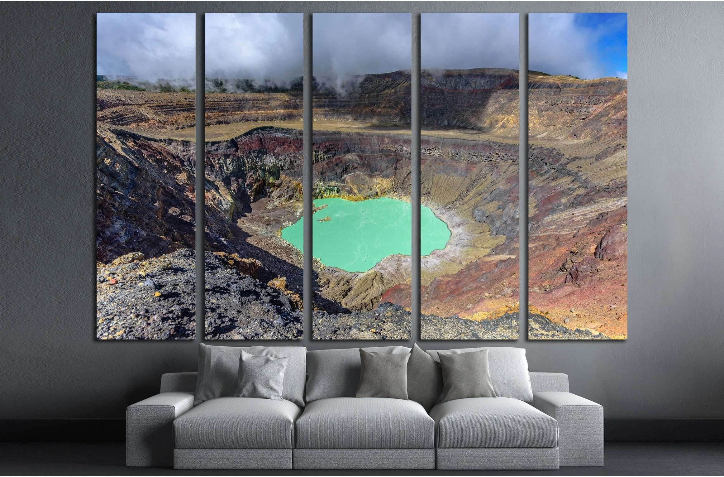 Ilamatepec lagoon on the active Santa Ana Volcano in El Salvador №3070 Ready to Hang Canvas Print - Zellart Canvas Prints ALL_Products, s-3070