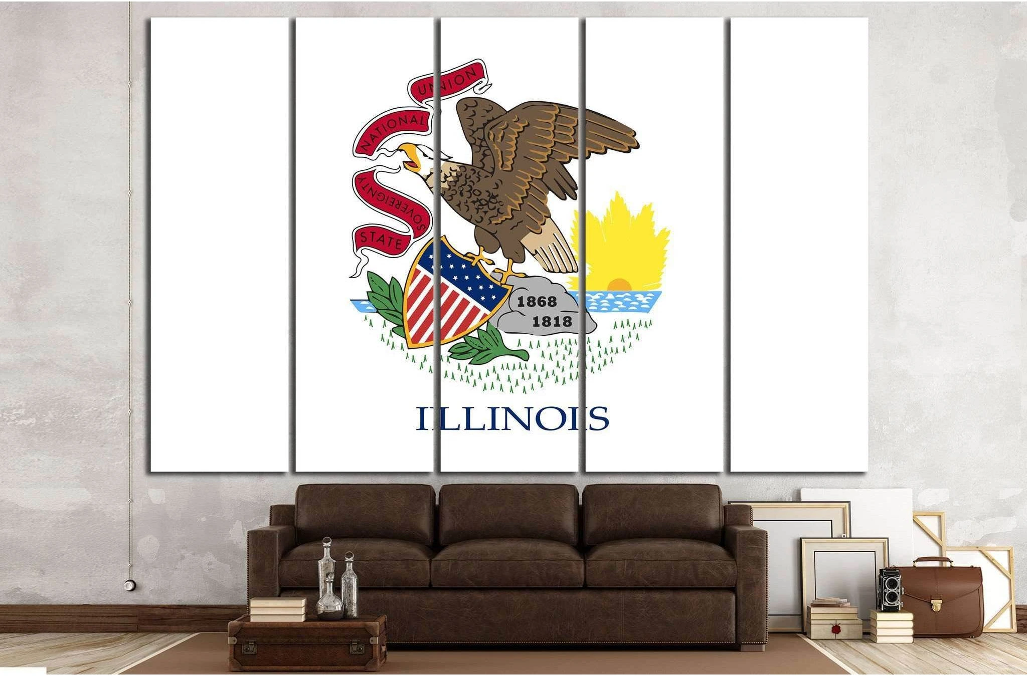 Illinois state flag №676 Ready to Hang Canvas Print - Zellart Canvas Prints ALL_Products, s-676