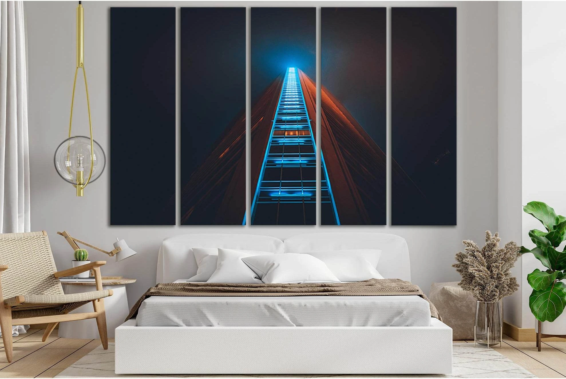 Illuminated High Rise Building №SL1397 Ready to Hang Canvas Print - Zellart Canvas Prints 0new, ALL_Products, Architecture