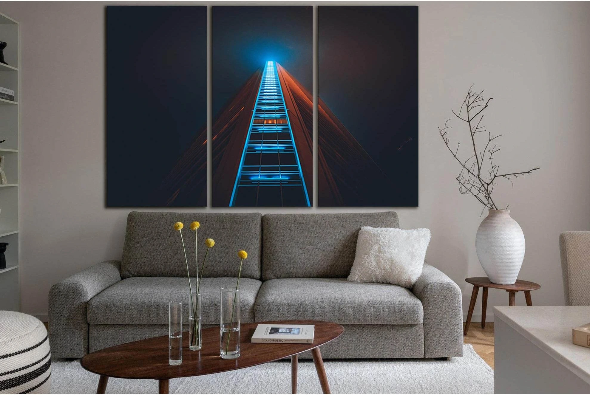 Illuminated High Rise Building №SL1397 Ready to Hang Canvas Print - Zellart Canvas Prints 0new, ALL_Products, Architecture