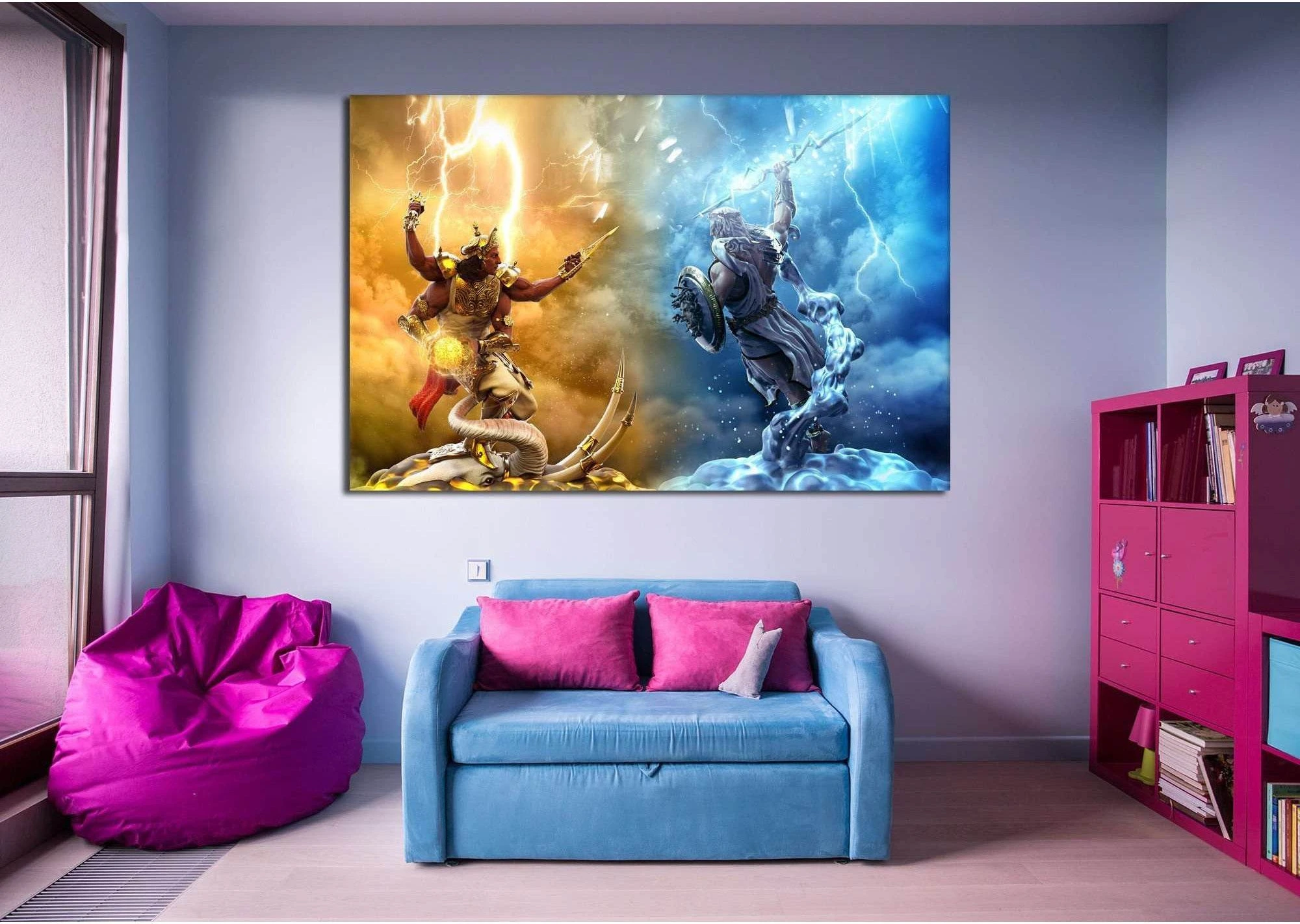 Indra vs Zeus №2021 Ready to Hang Canvas Print - Zellart Canvas Prints ALL_Products