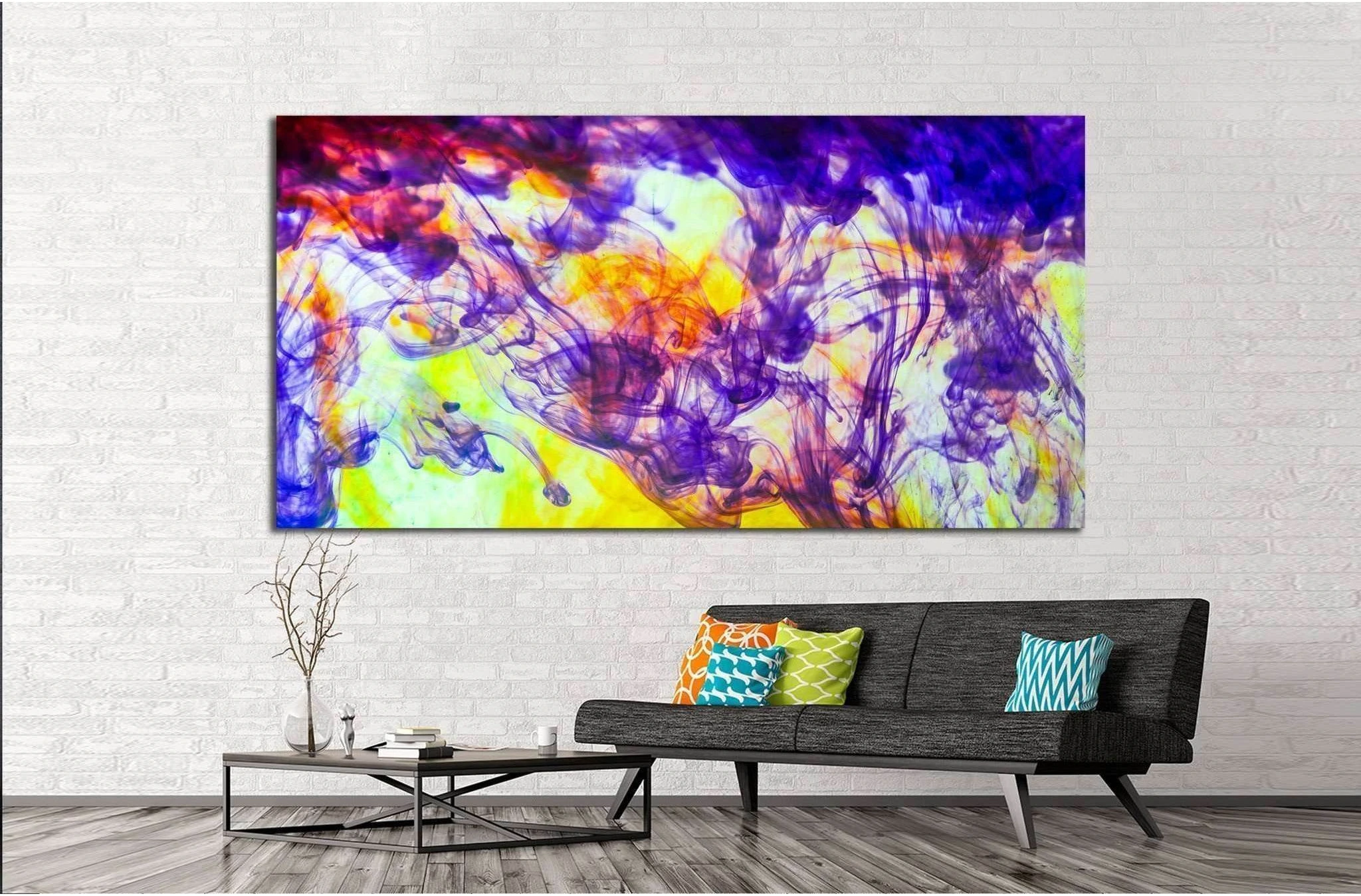 inks in water, colorful abstraction №1341 Ready to Hang Canvas Print - Zellart Canvas Prints ALL_Products, s-1341