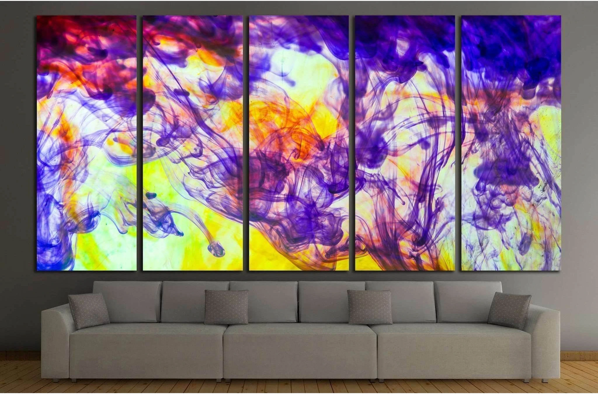 inks in water, colorful abstraction №1341 Ready to Hang Canvas Print - Zellart Canvas Prints ALL_Products, s-1341