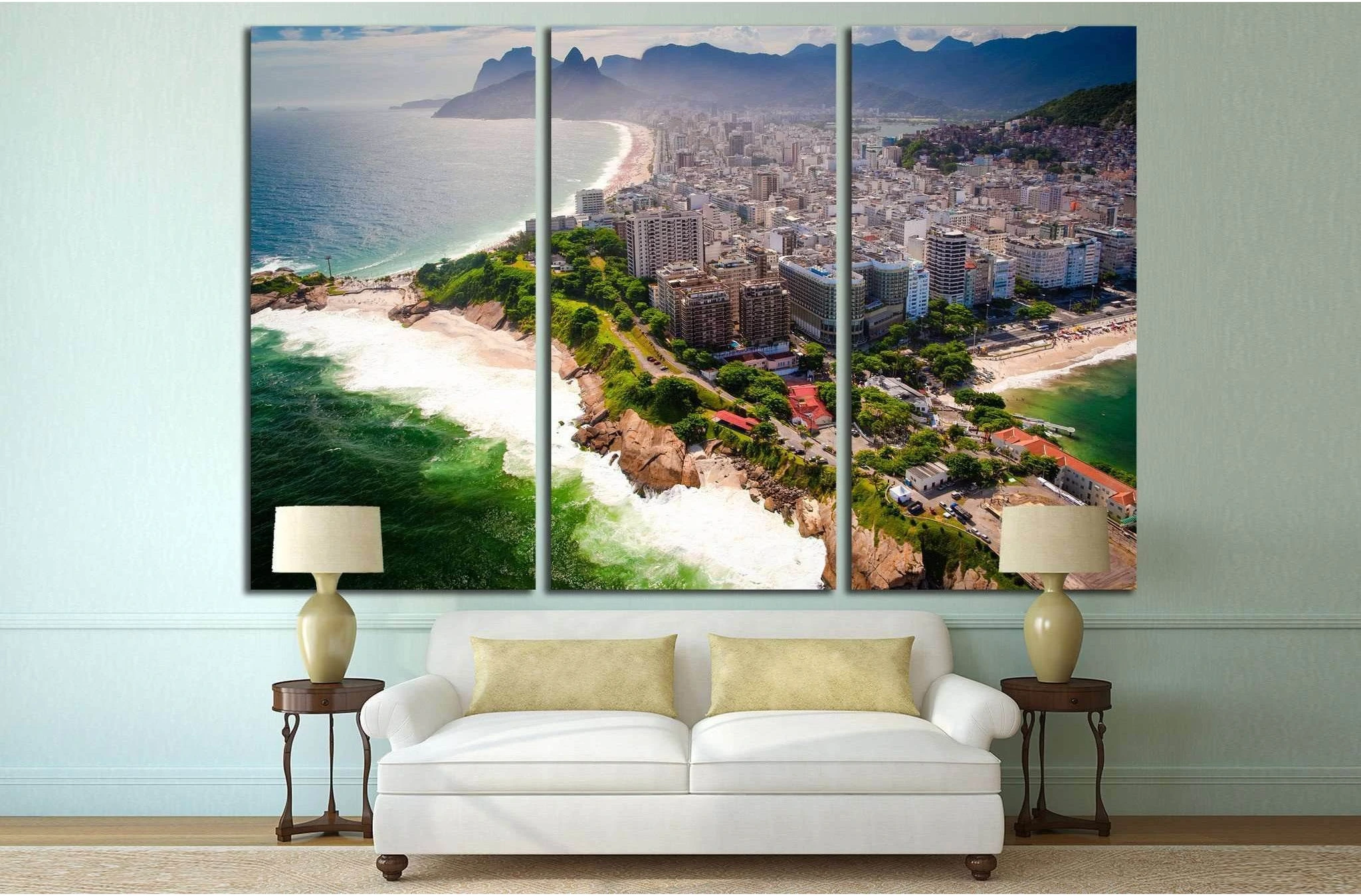 Ipanema Beach, Copacabana Beach, Rio de Janeiro, Brazil №1166 Ready to Hang Canvas Print - Zellart Canvas Prints ALL_Products, s-1166