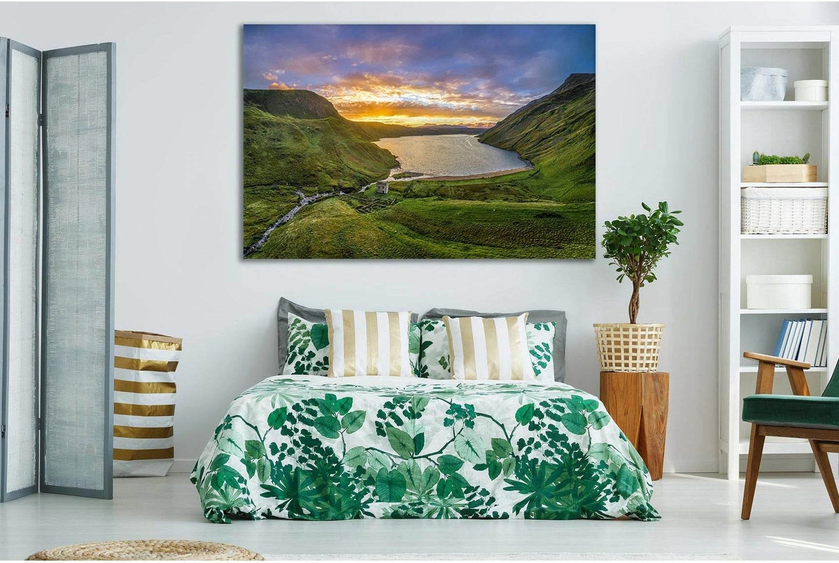 Ireland Altan Lake Dawn №SL209 Ready to Hang Canvas Print - Zellart Canvas Prints 0new, ALL_Products, SUNRISE & SUNSET WALL ART