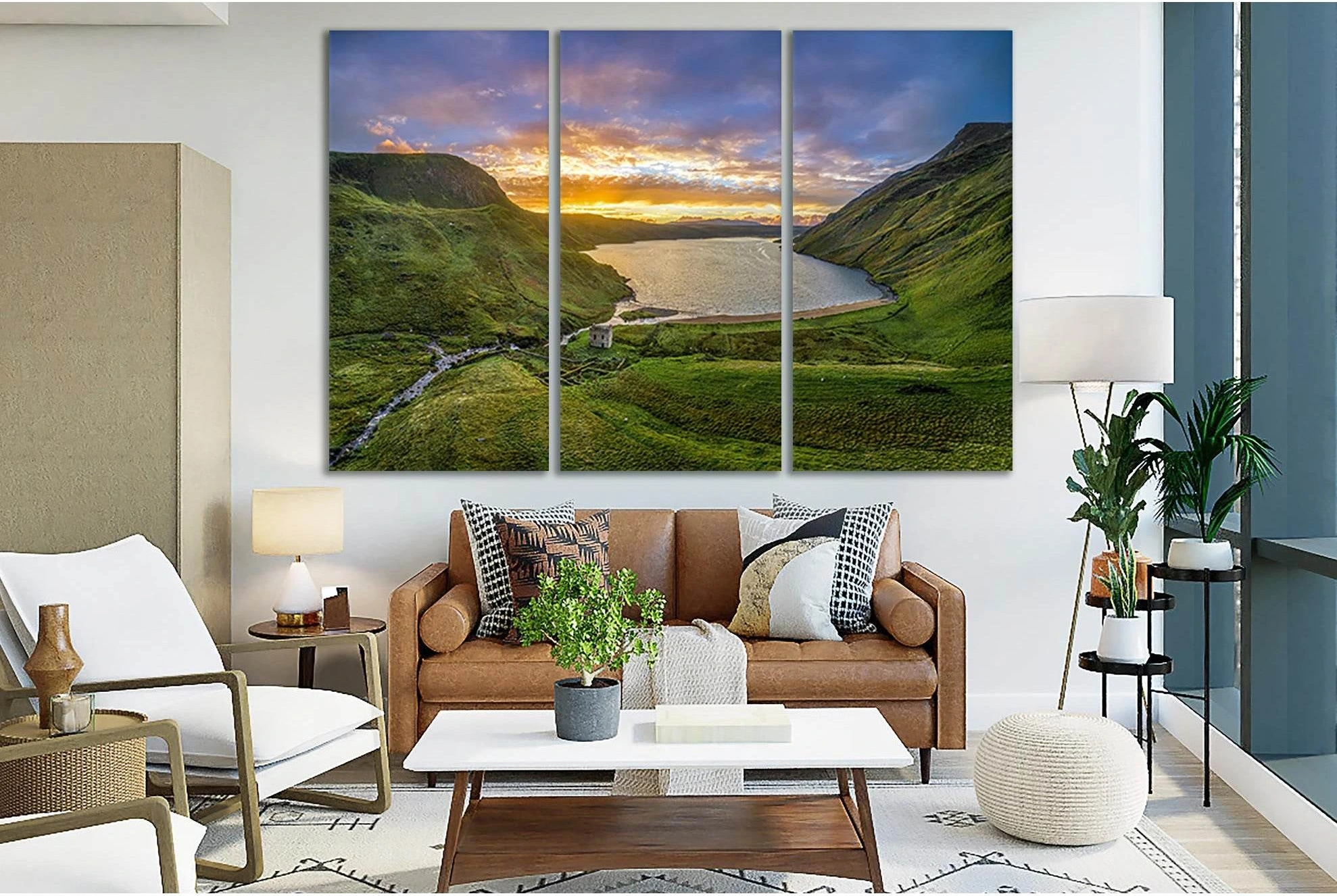 Ireland Altan Lake Dawn №SL209 Ready to Hang Canvas Print - Zellart Canvas Prints 0new, ALL_Products, SUNRISE & SUNSET WALL ART