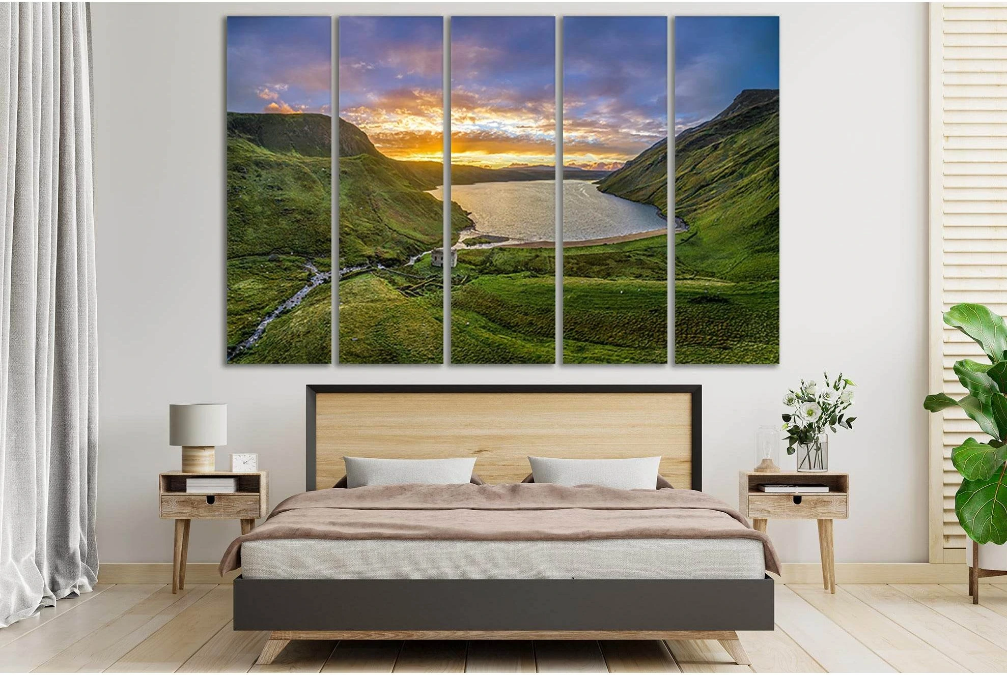 Ireland Altan Lake Dawn №SL209 Ready to Hang Canvas Print - Zellart Canvas Prints 0new, ALL_Products, SUNRISE & SUNSET WALL ART