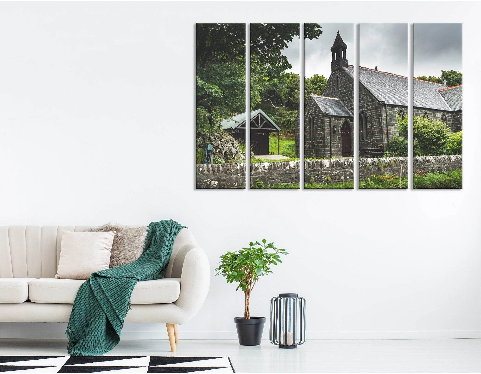 Irish Brick House Cottage №04202 Ready to Hang Canvas Print - Zellart Canvas Prints ALL_Products