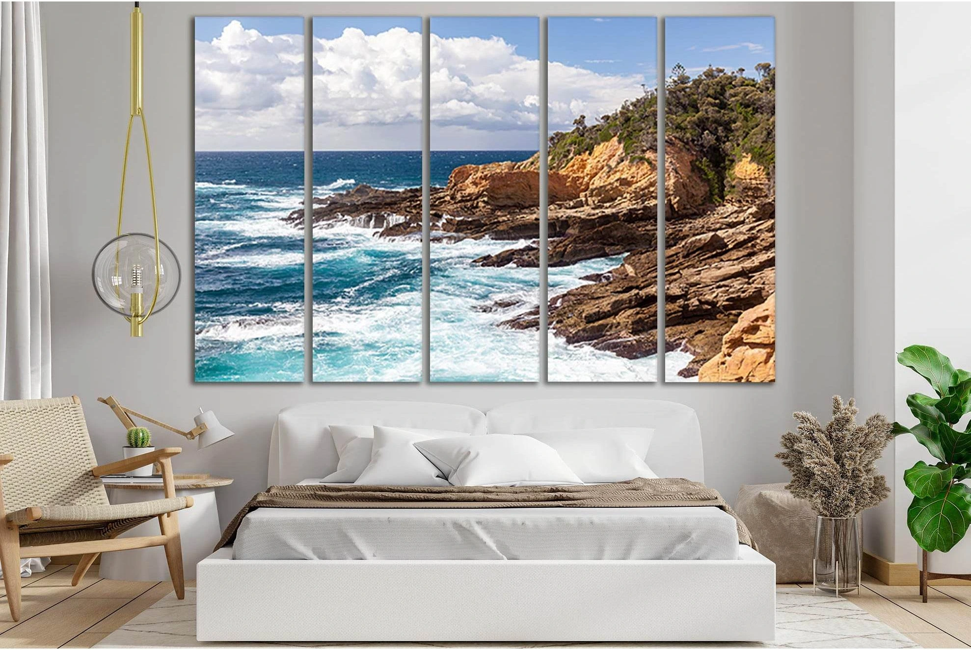 Island And Rocky Coast №SL101 Ready to Hang Canvas Print - Zellart Canvas Prints 0new, ALL_Products, Beach Ocean & Waves