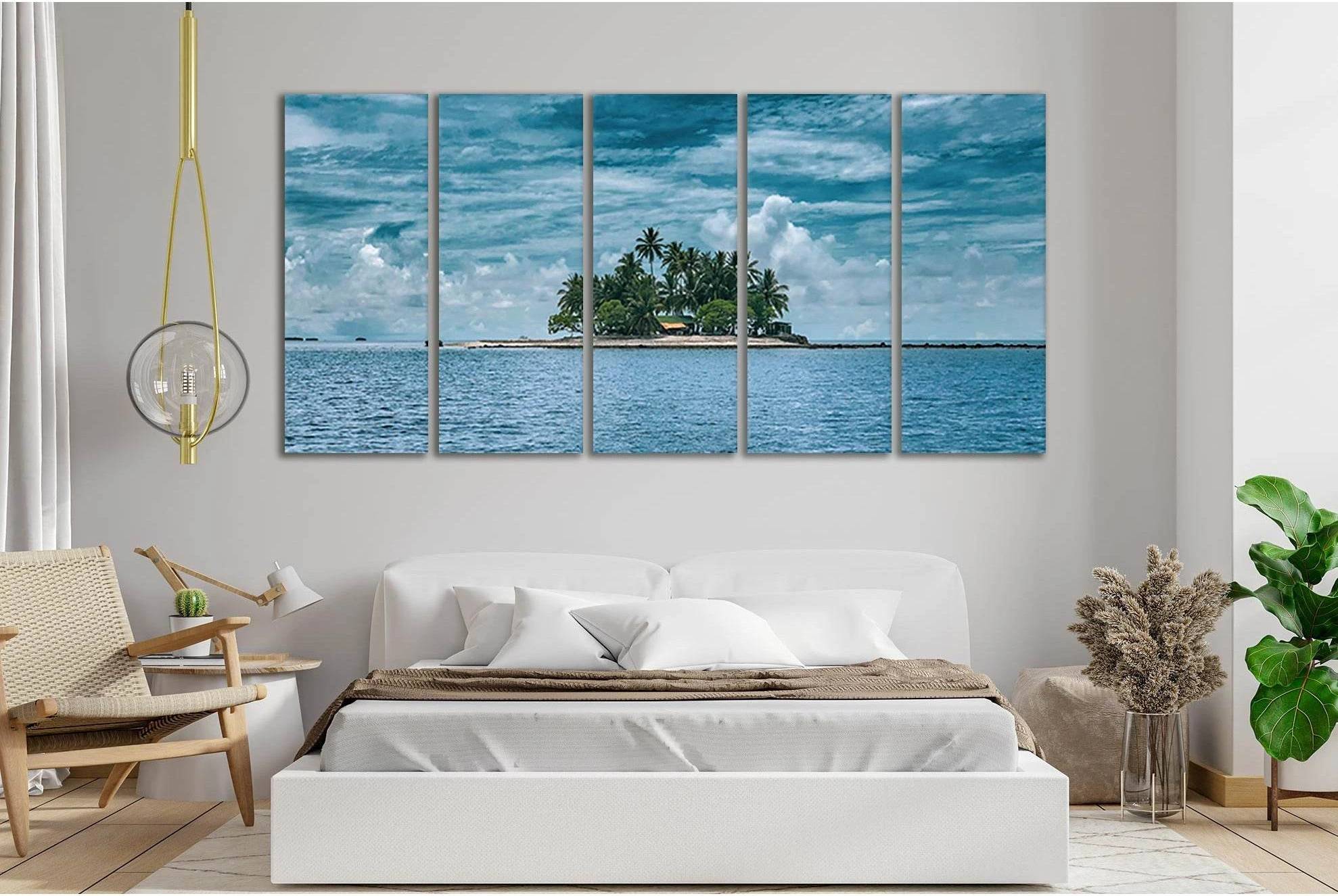 Island At Pacific Ocean №SL73 Ready to Hang Canvas Print - Zellart Canvas Prints 0new, ALL_Products, Beach Ocean & Waves