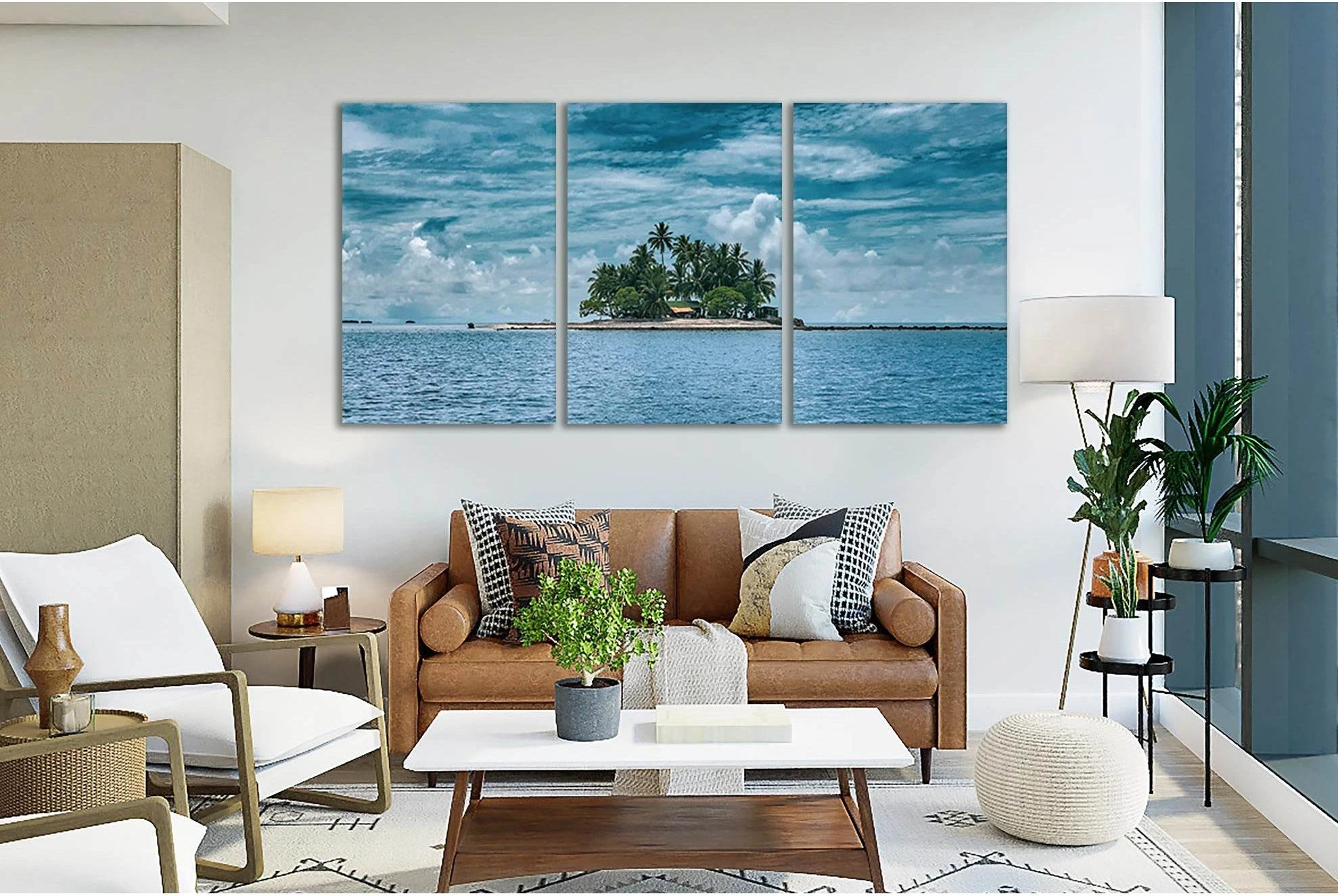 Island At Pacific Ocean №SL73 Ready to Hang Canvas Print - Zellart Canvas Prints 0new, ALL_Products, Beach Ocean & Waves