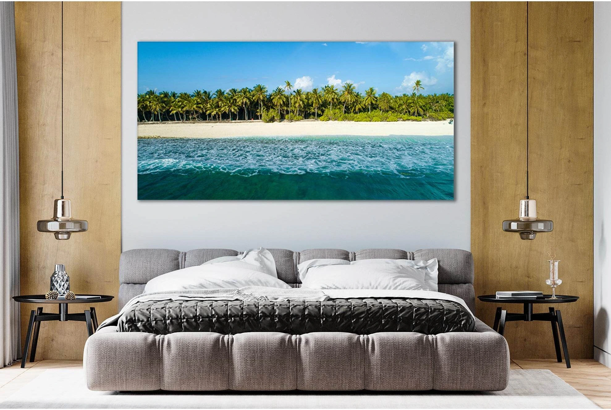 Island Fuvahmulah Maldives №SL76 Ready to Hang Canvas Print - Zellart Canvas Prints 0new, ALL_Products, Beach Ocean & Waves
