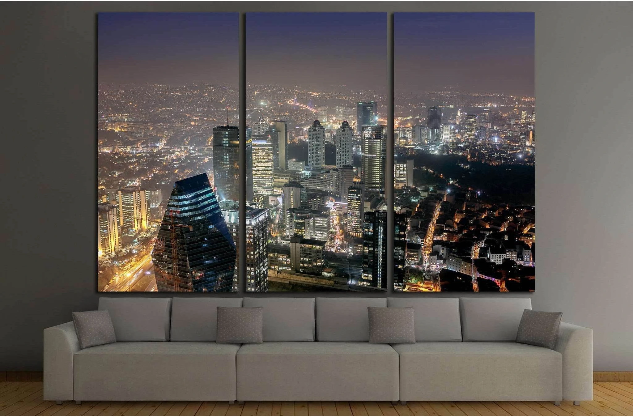 istanbul skyline №1174 Ready to Hang Canvas Print - Zellart Canvas Prints ALL_Products, s-1174