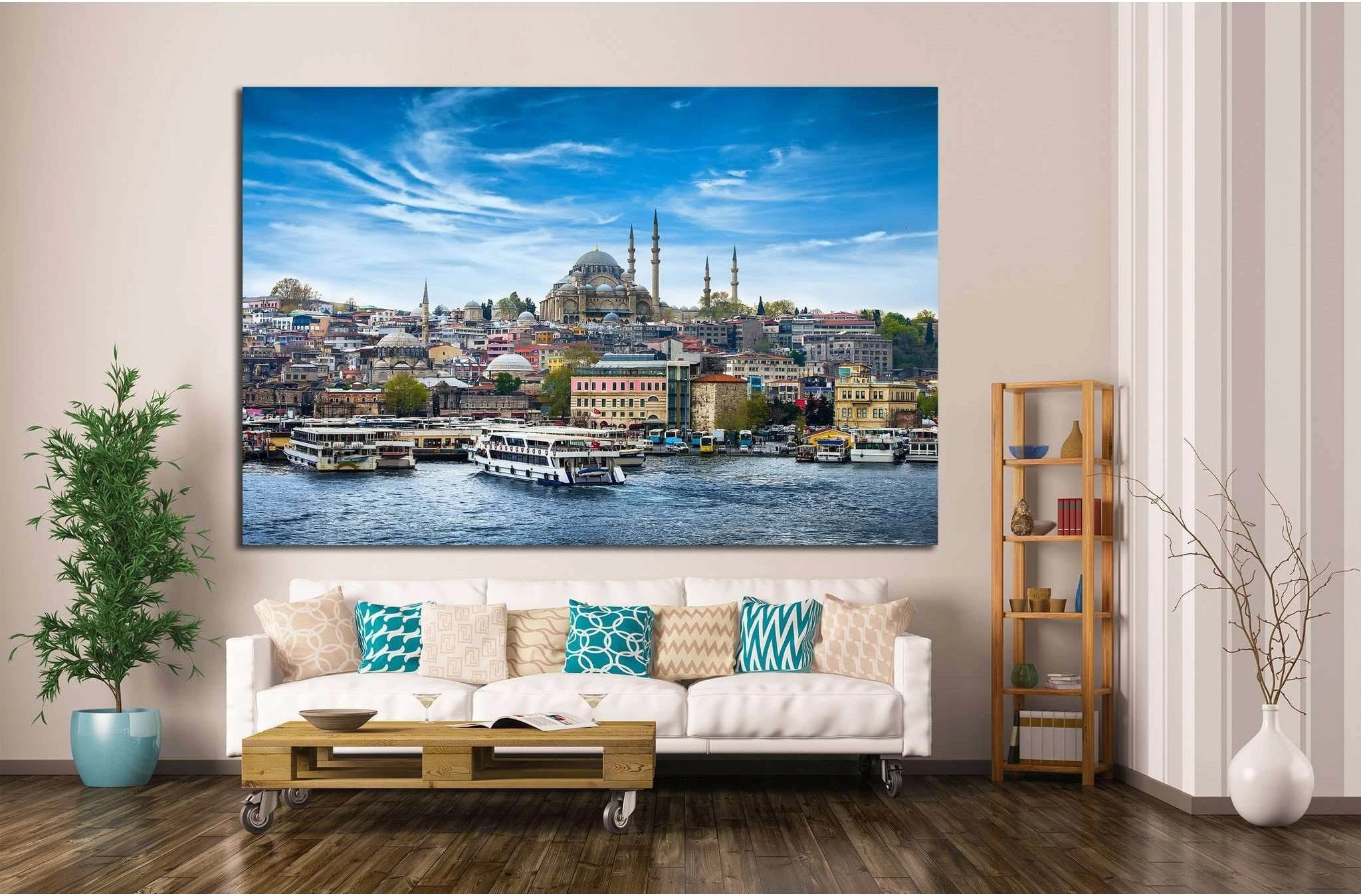 Istanbul the capital of Turkey №1178 Ready to Hang Canvas Print - Zellart Canvas Prints ALL_Products, s-1178