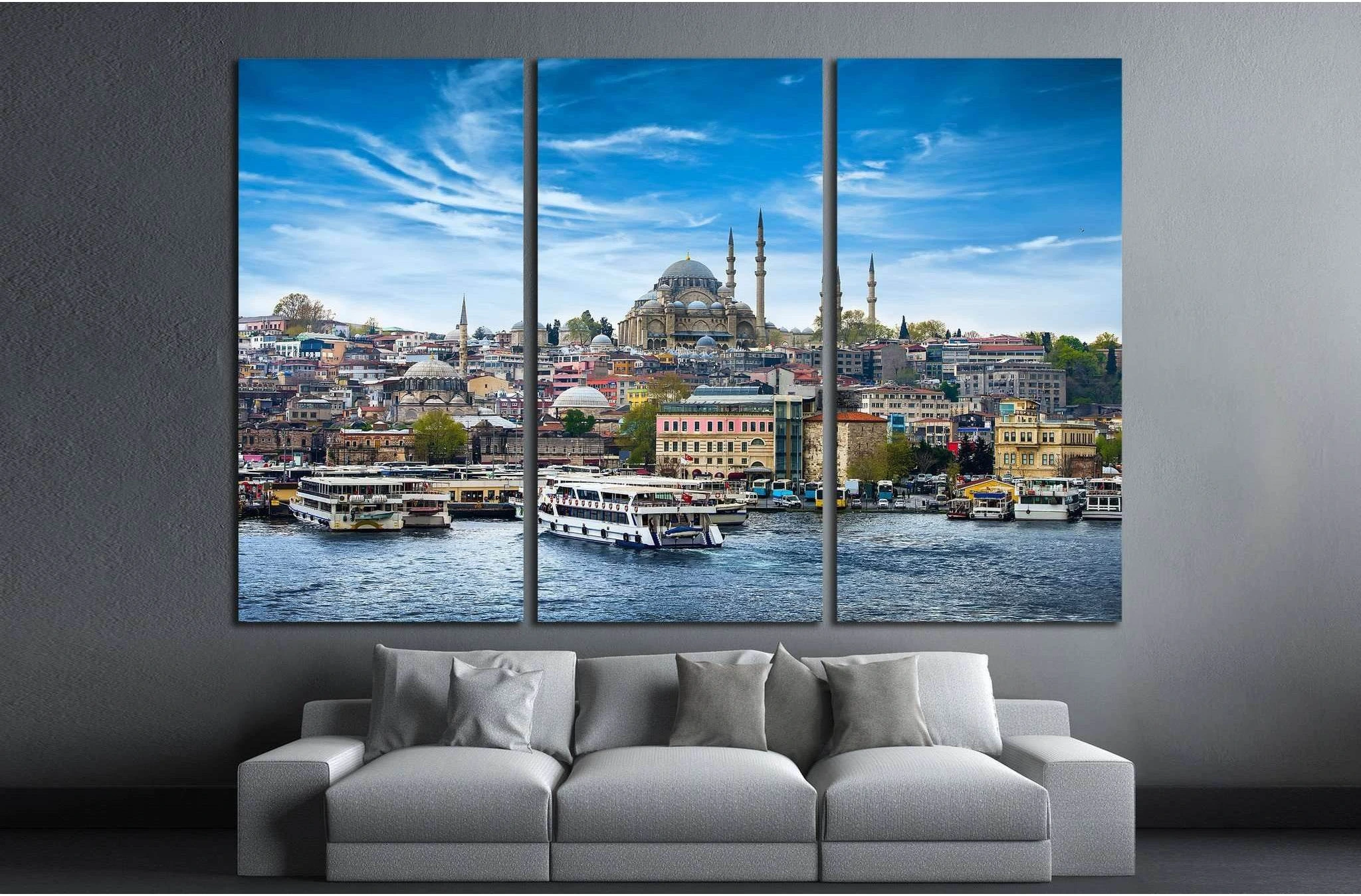 Istanbul the capital of Turkey №1178 Ready to Hang Canvas Print - Zellart Canvas Prints ALL_Products, s-1178