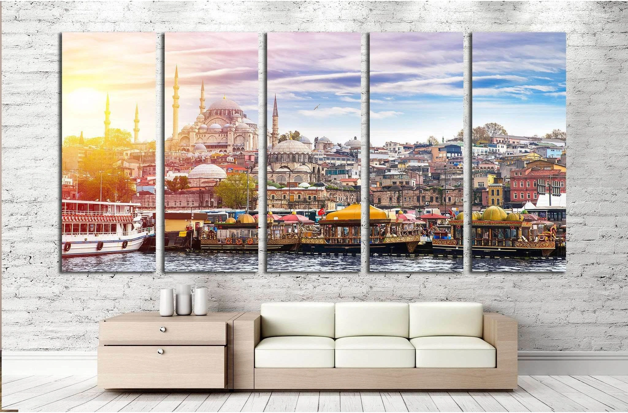 Istanbul, Turkey, Eastern Tourist City №1179 Ready to Hang Canvas Print - Zellart Canvas Prints ALL_Products, s-1179