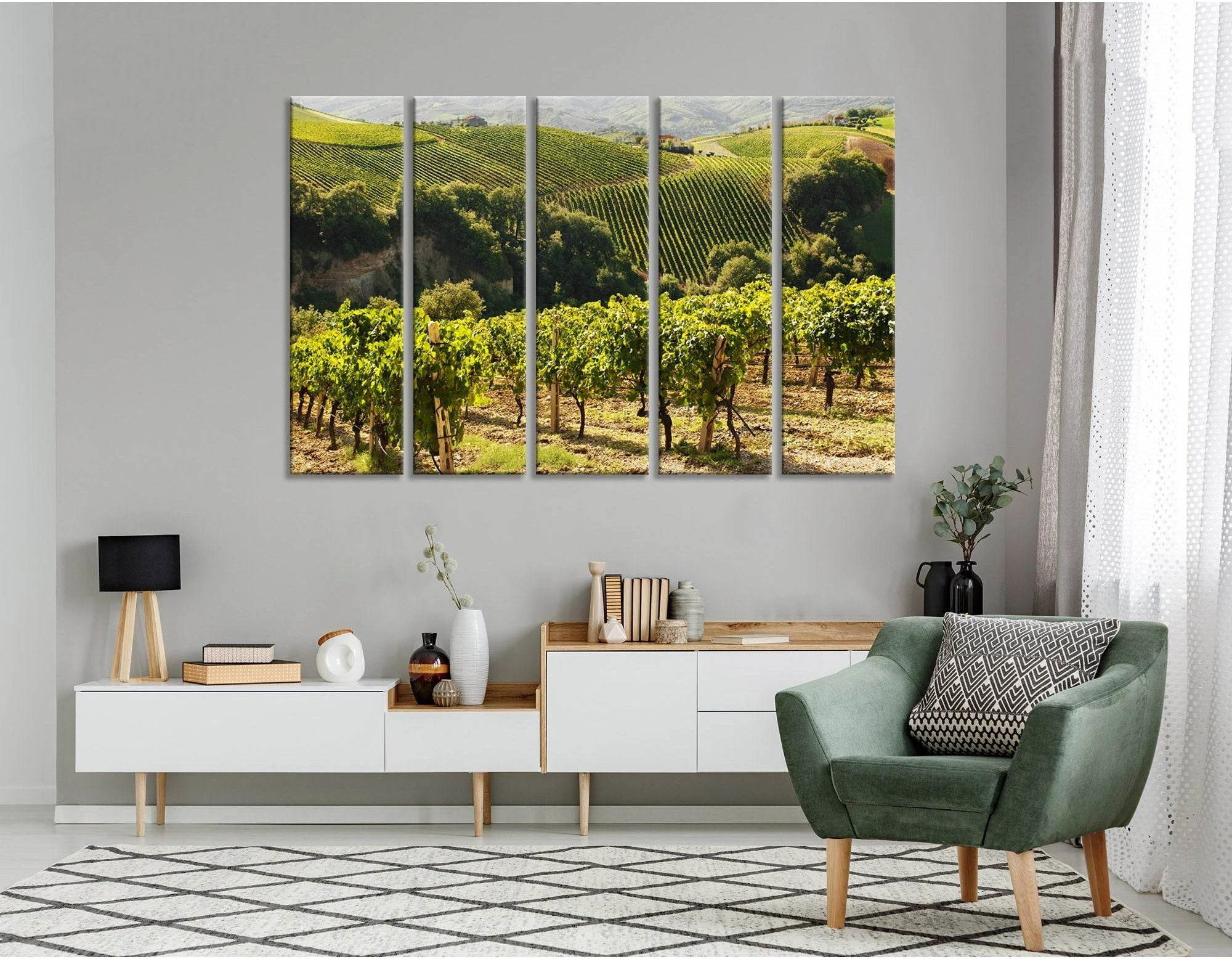 Italian Vineyard №04211 Ready to Hang Canvas Print - Zellart Canvas Prints ALL_Products