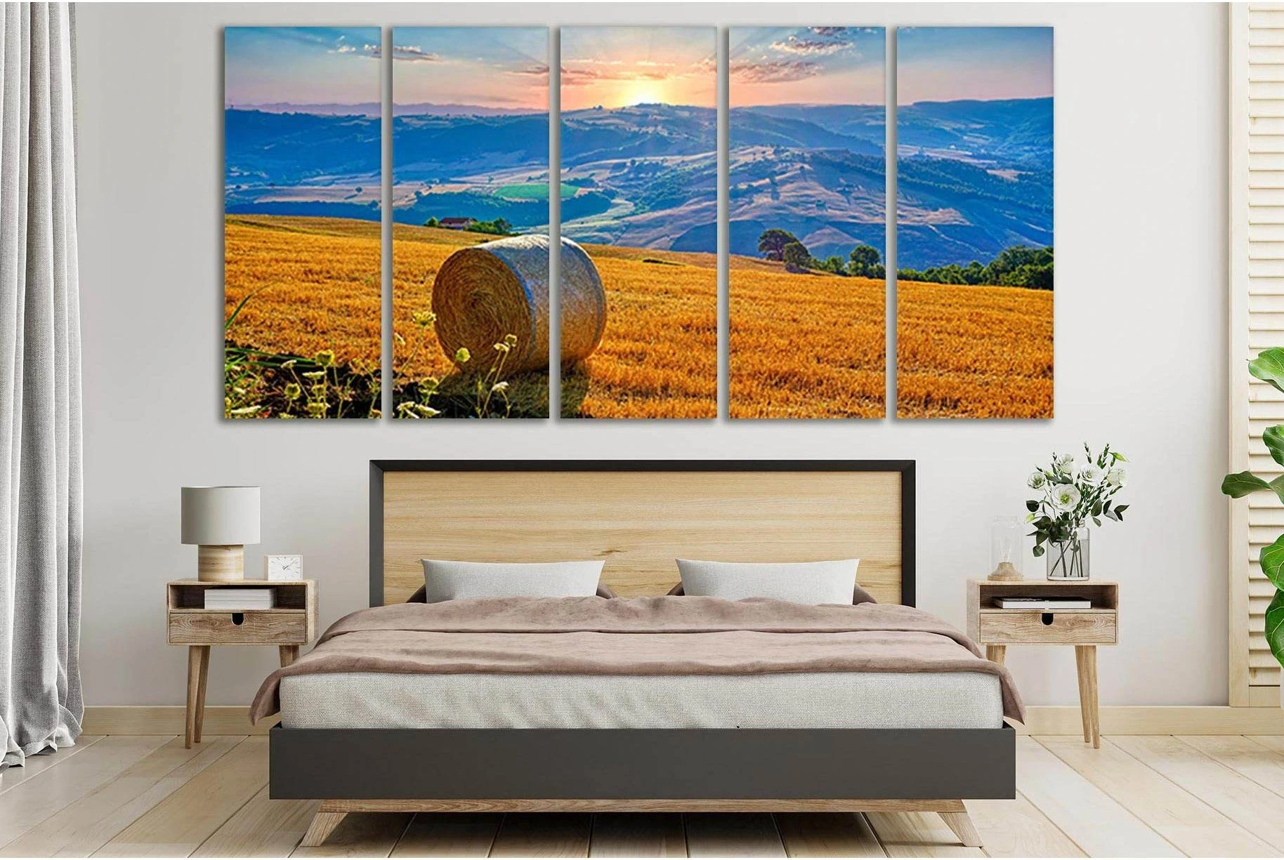 Italy Fields Dawn Landscape №SL215 Ready to Hang Canvas Print - Zellart Canvas Prints 0new, ALL_Products, SUNRISE & SUNSET WALL ART