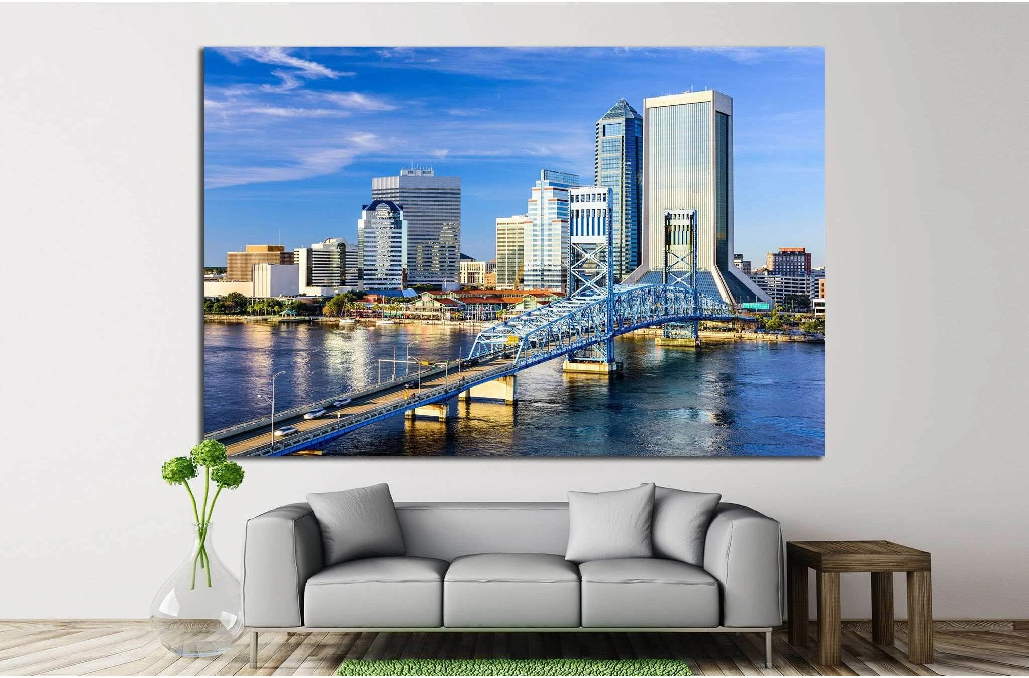 Jacksonville, Florida, USA, St. Johns River №1212 Ready to Hang Canvas Print - Zellart Canvas Prints ALL_Products, s-1212