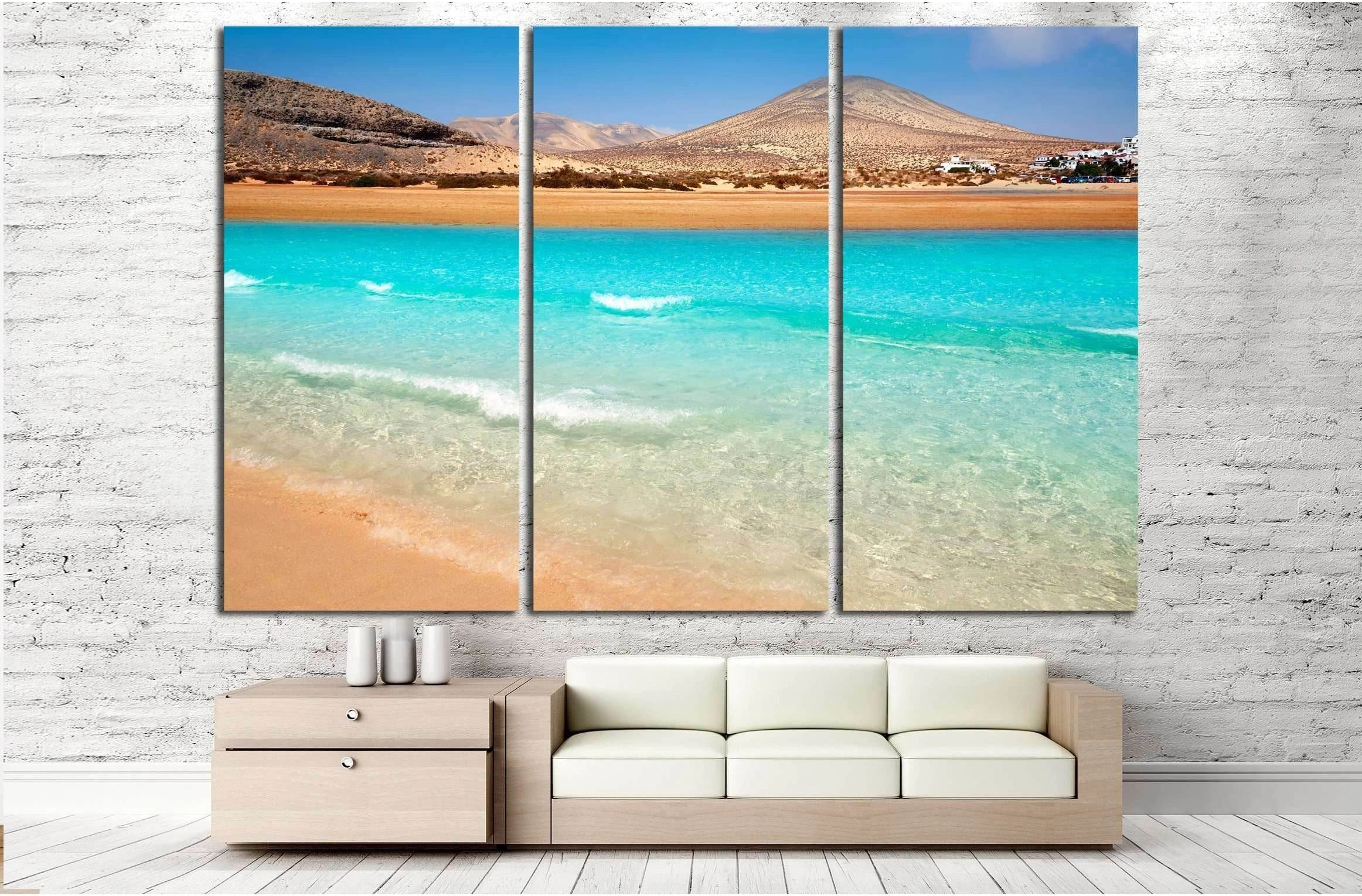 Jandia beach Risco el Paso Fuerteventura at Canary Islands of Spain №3102 Ready to Hang Canvas Print - Zellart Canvas Prints ALL_Products, s-3102
