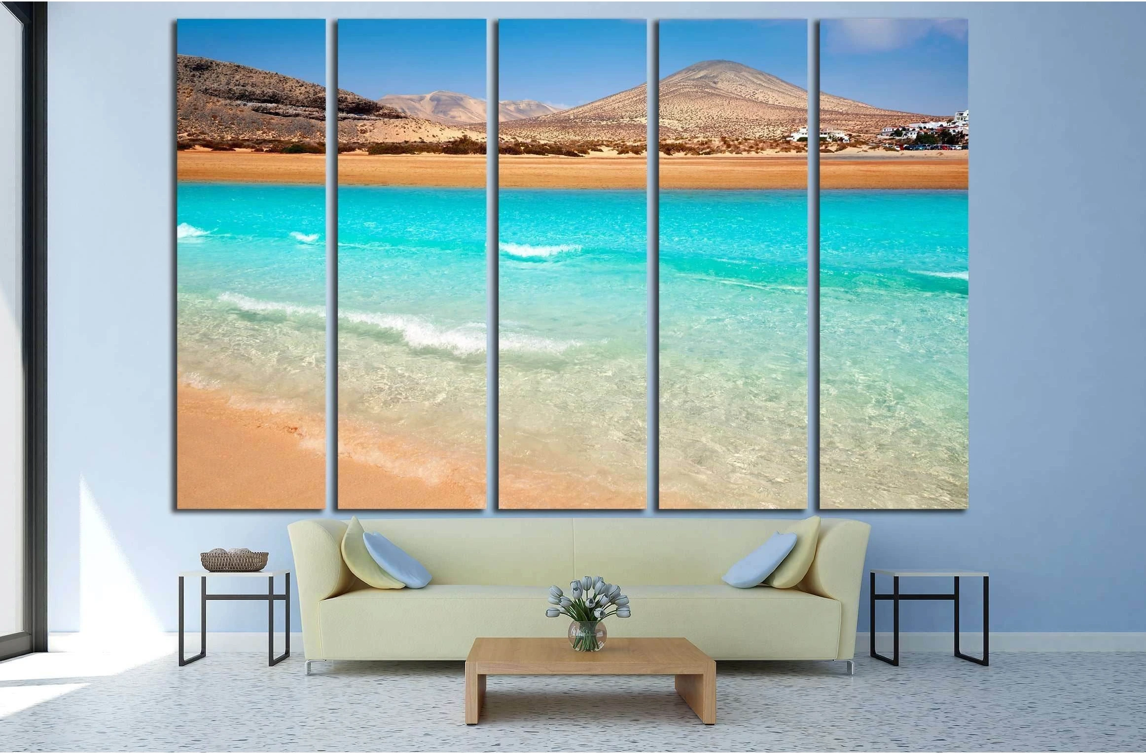 Jandia beach Risco el Paso Fuerteventura at Canary Islands of Spain №3102 Ready to Hang Canvas Print - Zellart Canvas Prints ALL_Products, s-3102