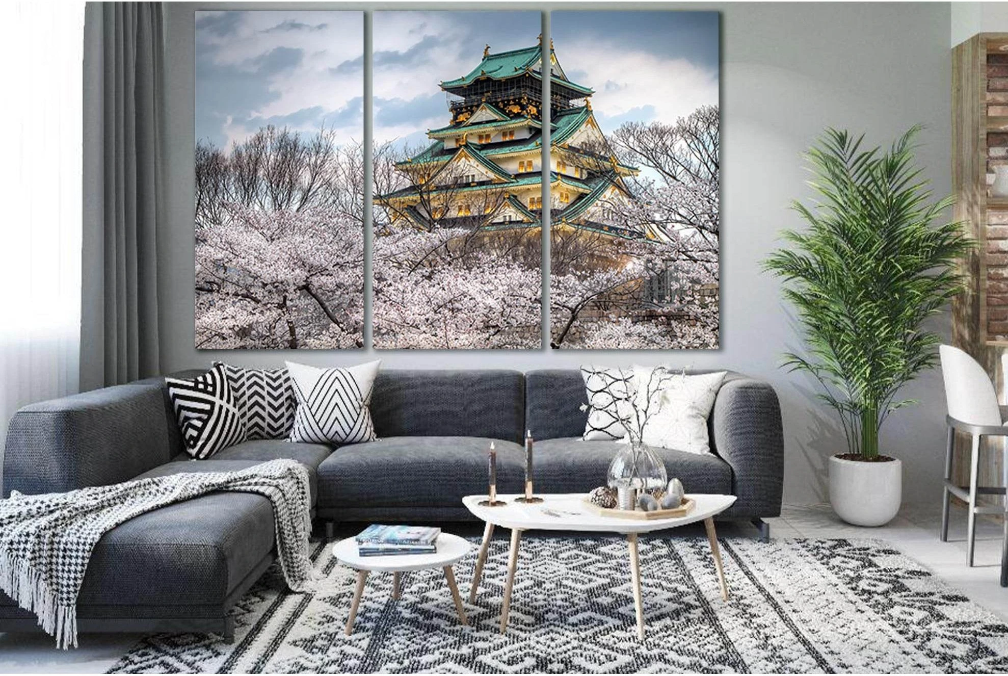 Japan Architecture And Spring №SL1364 Ready to Hang Canvas Print - Zellart Canvas Prints 0new, ALL_Products, Architecture