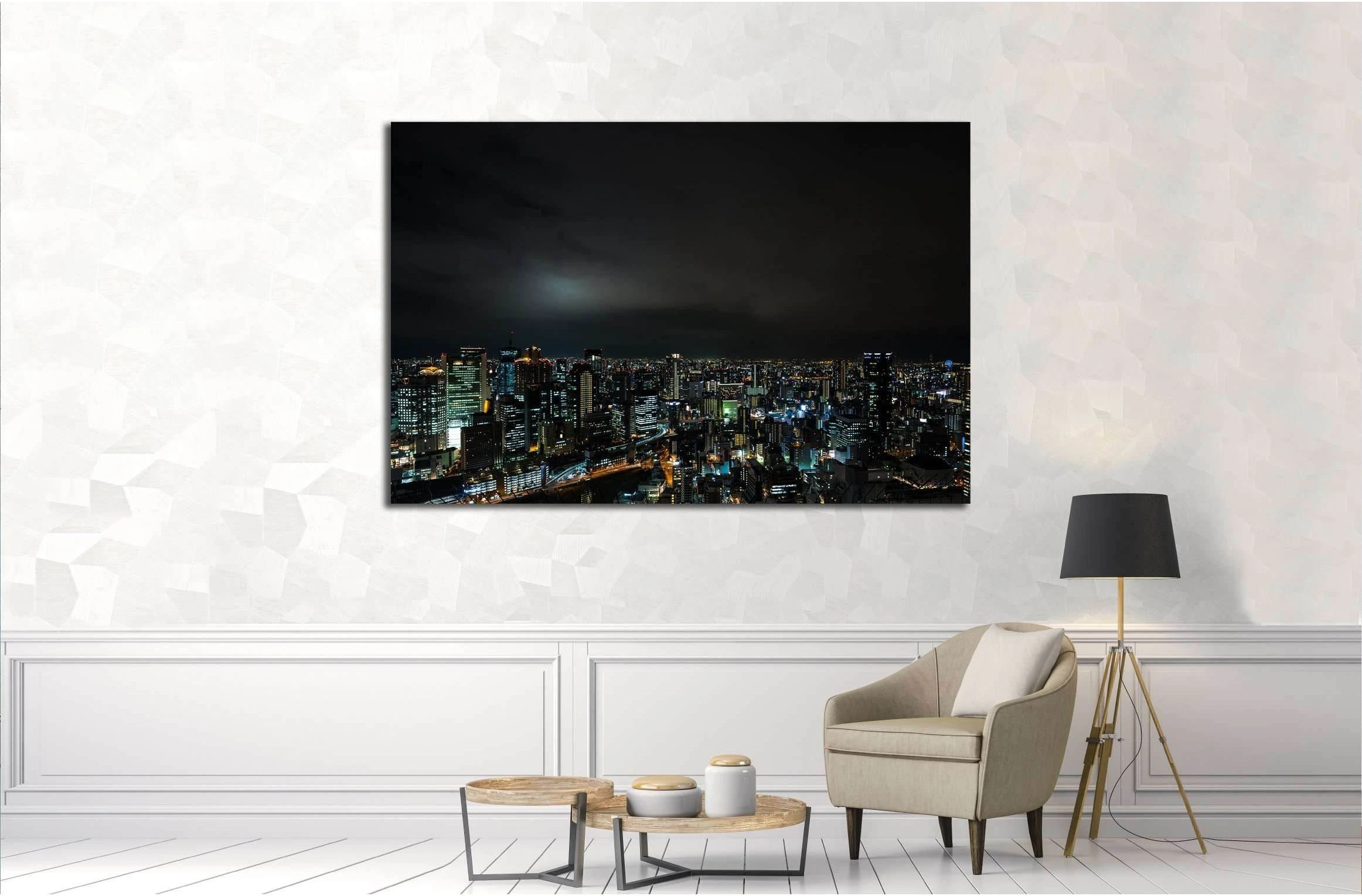 JAPAN Osaka Nightscape from Umeda Sky Building №2975 Ready to Hang Canvas Print - Zellart Canvas Prints ALL_Products, s-2975