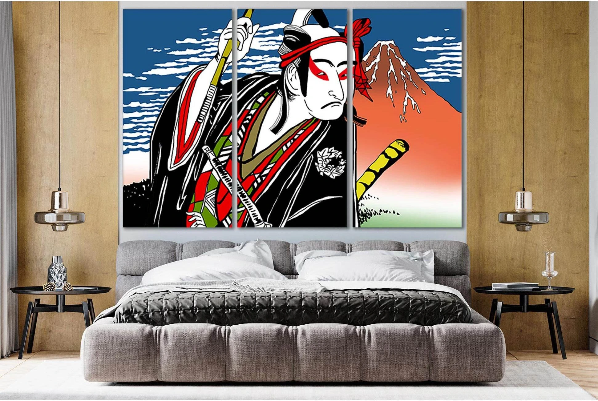 Japanese Kabuki Actor Pop Art №SL529 Ready to Hang Canvas Print - Zellart Canvas Prints 0new, ALL_Products, Pop ART